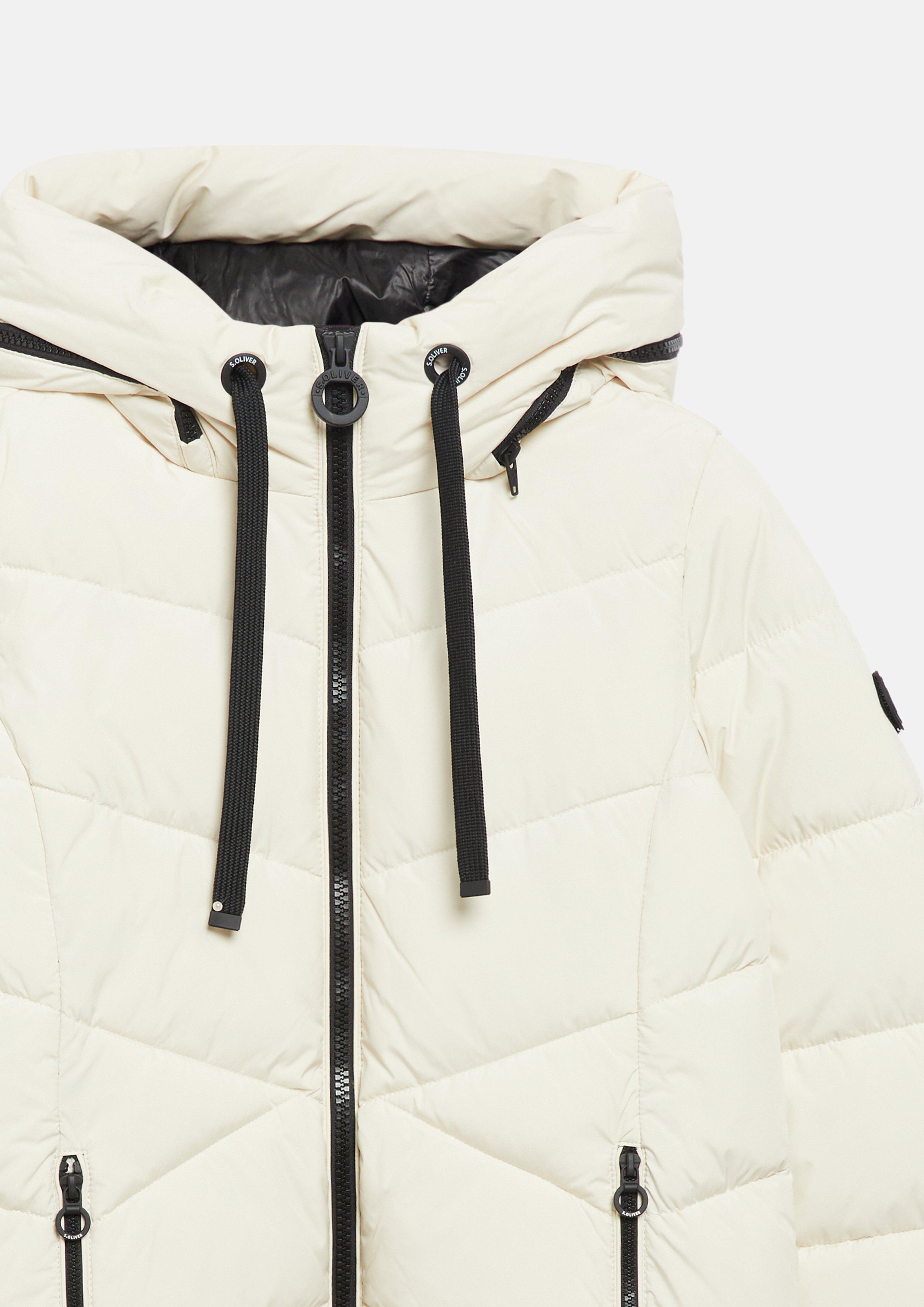Dames Gewatteerde jas met capuchon in beige van s.Oliver