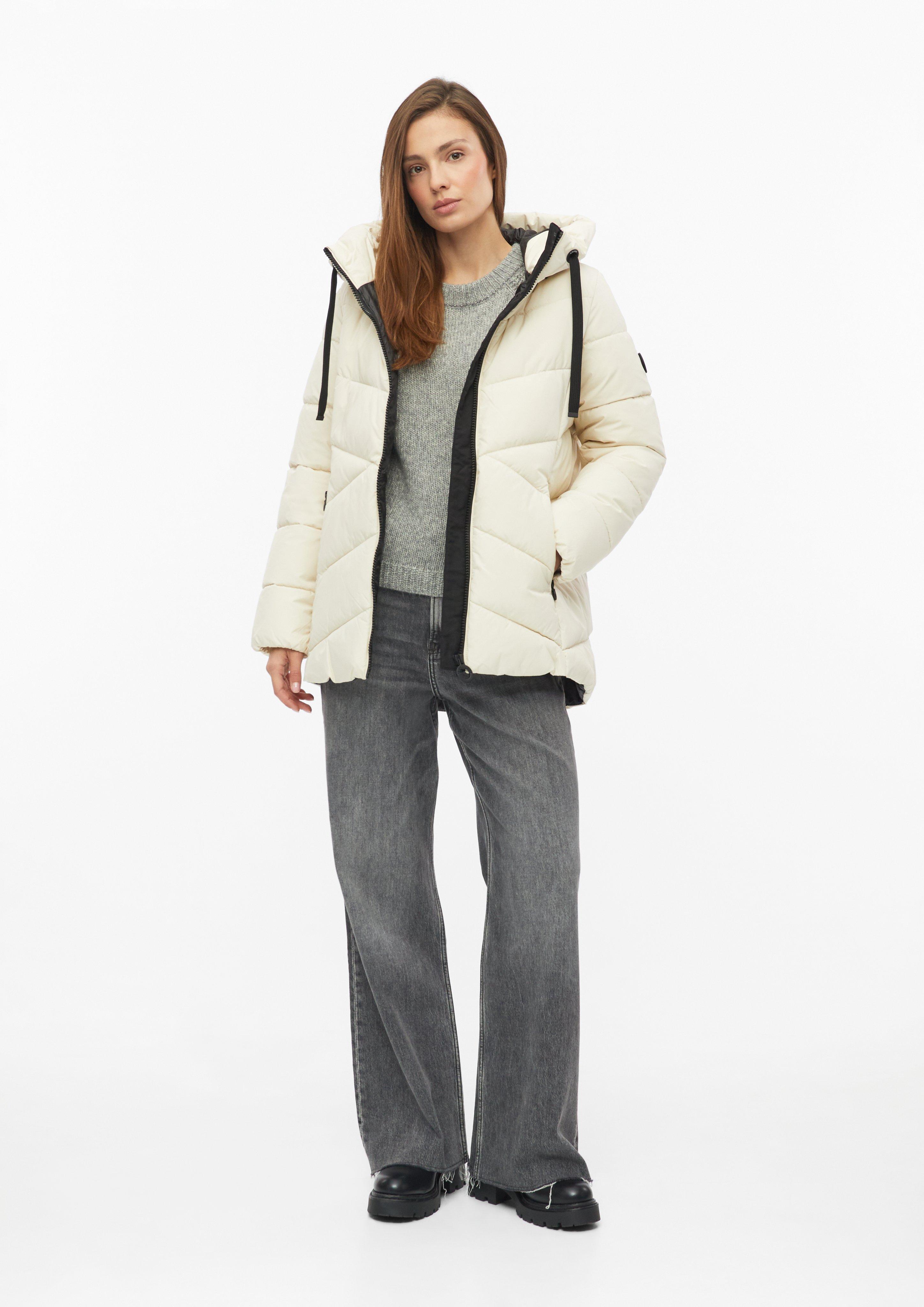 Dames Gewatteerde jas met capuchon in beige van s.Oliver