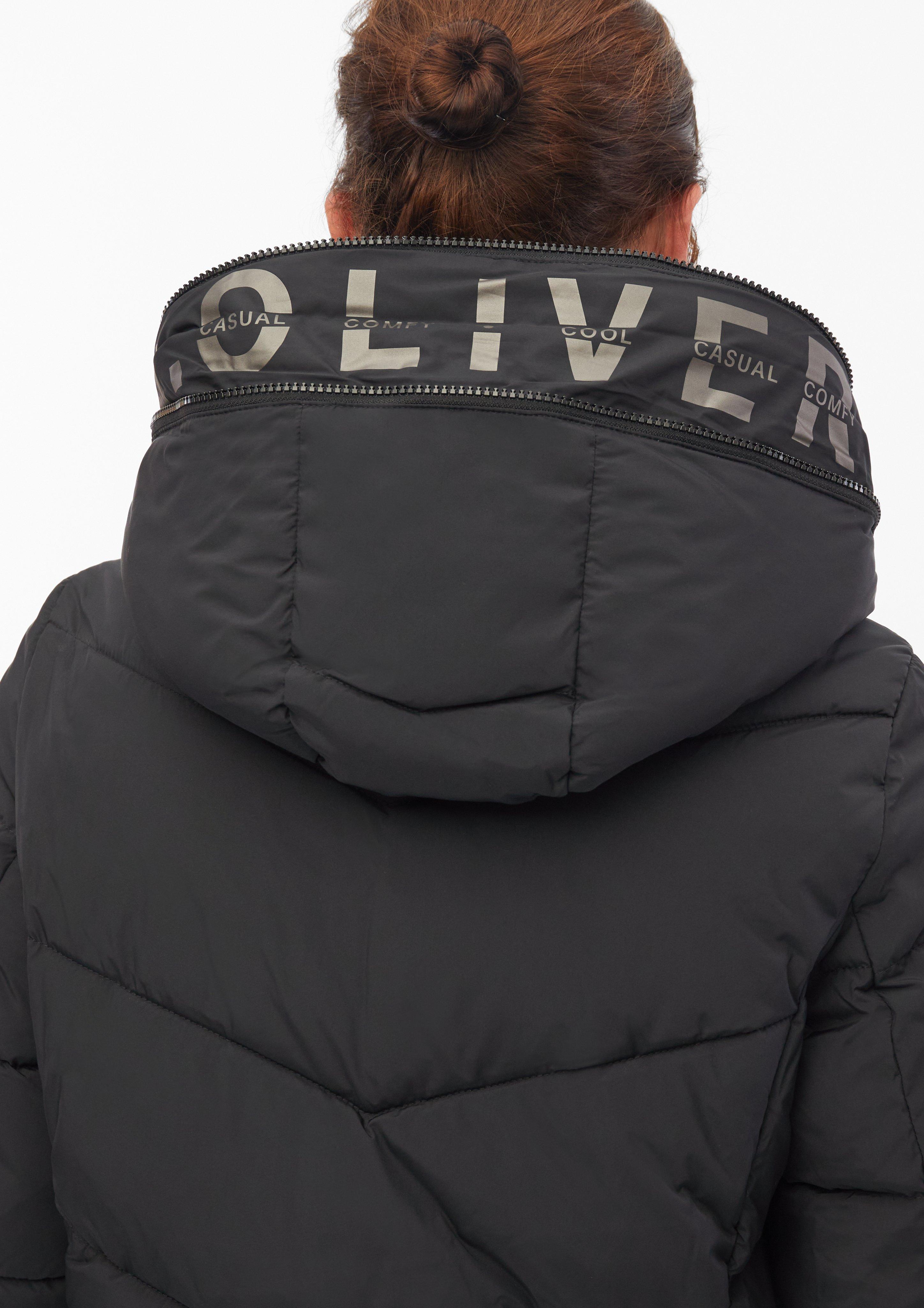 Women Hooded puffer jacket in black by s.Oliver