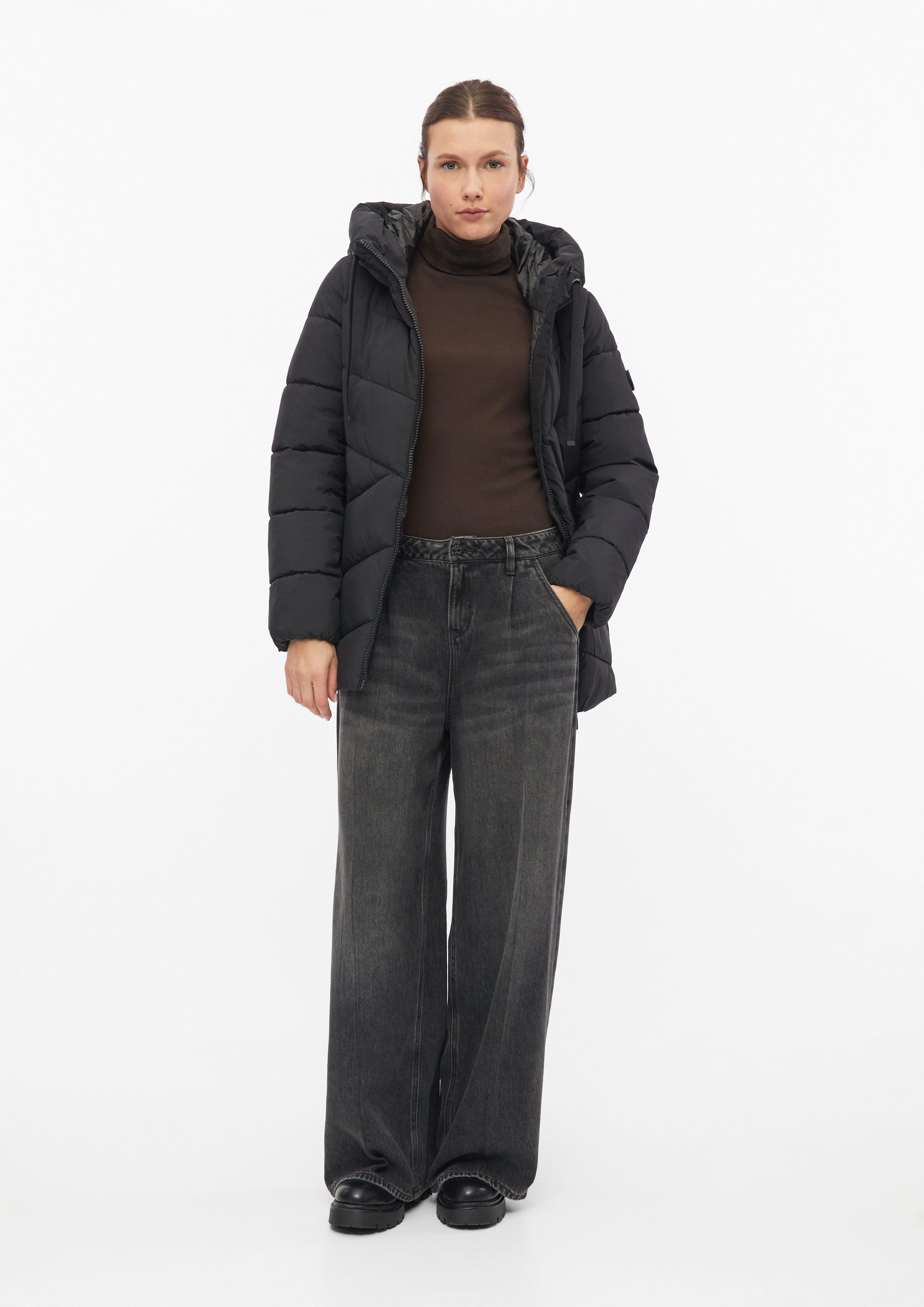 Women Hooded puffer jacket in black by s.Oliver