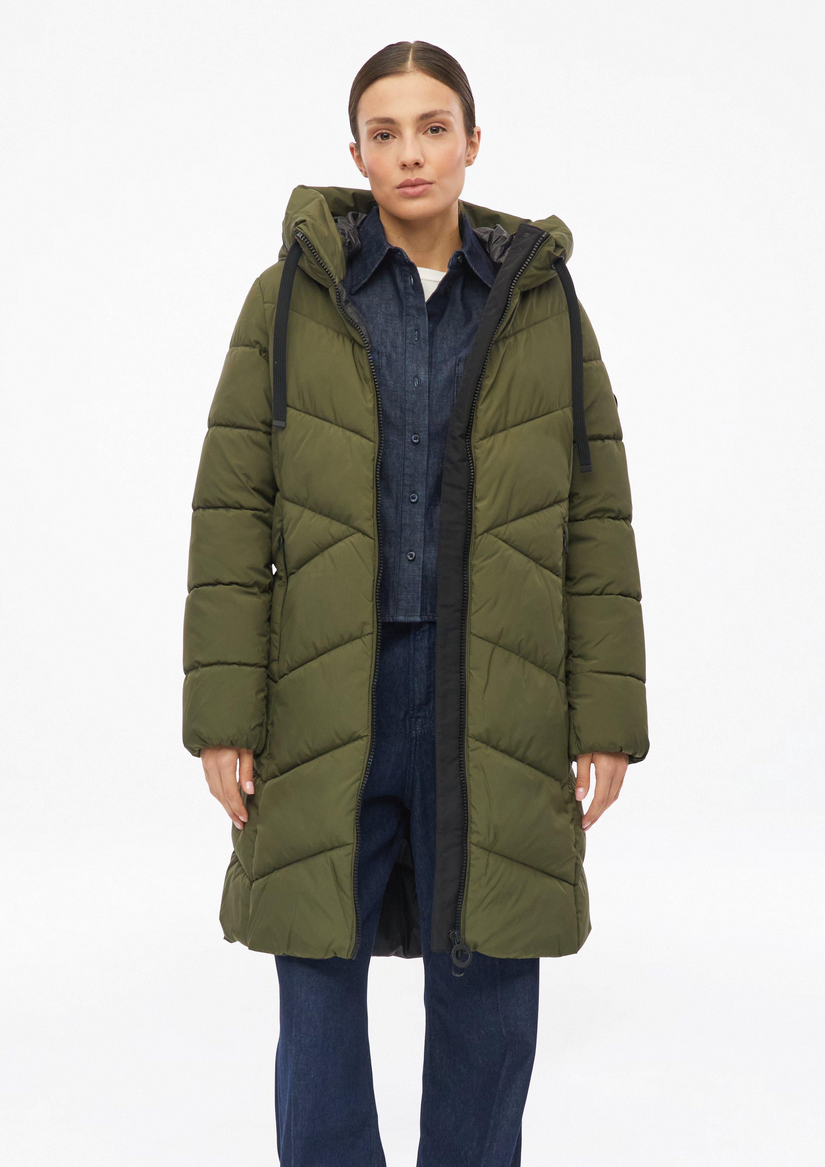 Manteau matelassé à capuche en vert olive de s.Oliver