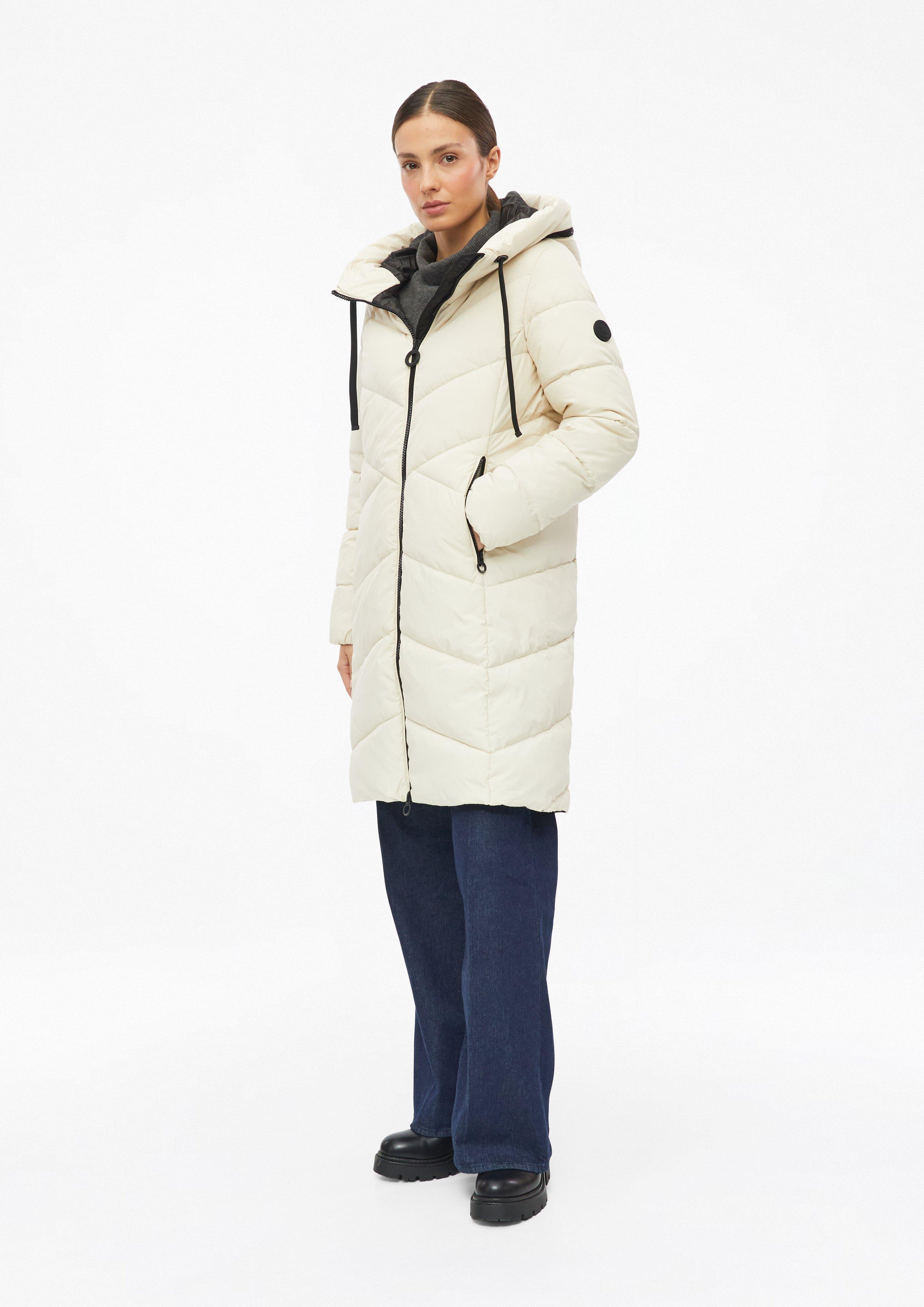 Dames Donsjas met capuchon in beige van s.Oliver