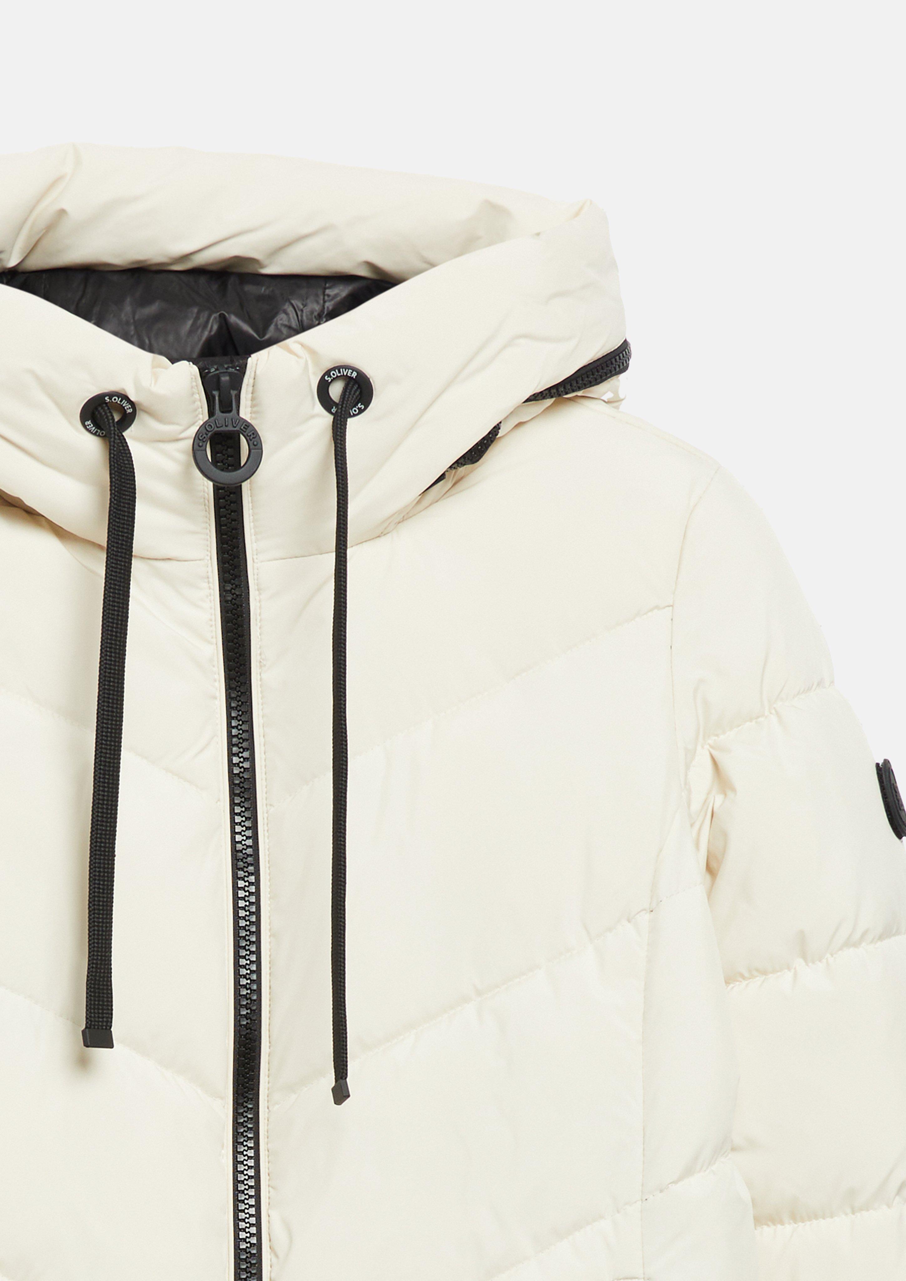 Dames Donsjas met capuchon in beige van s.Oliver