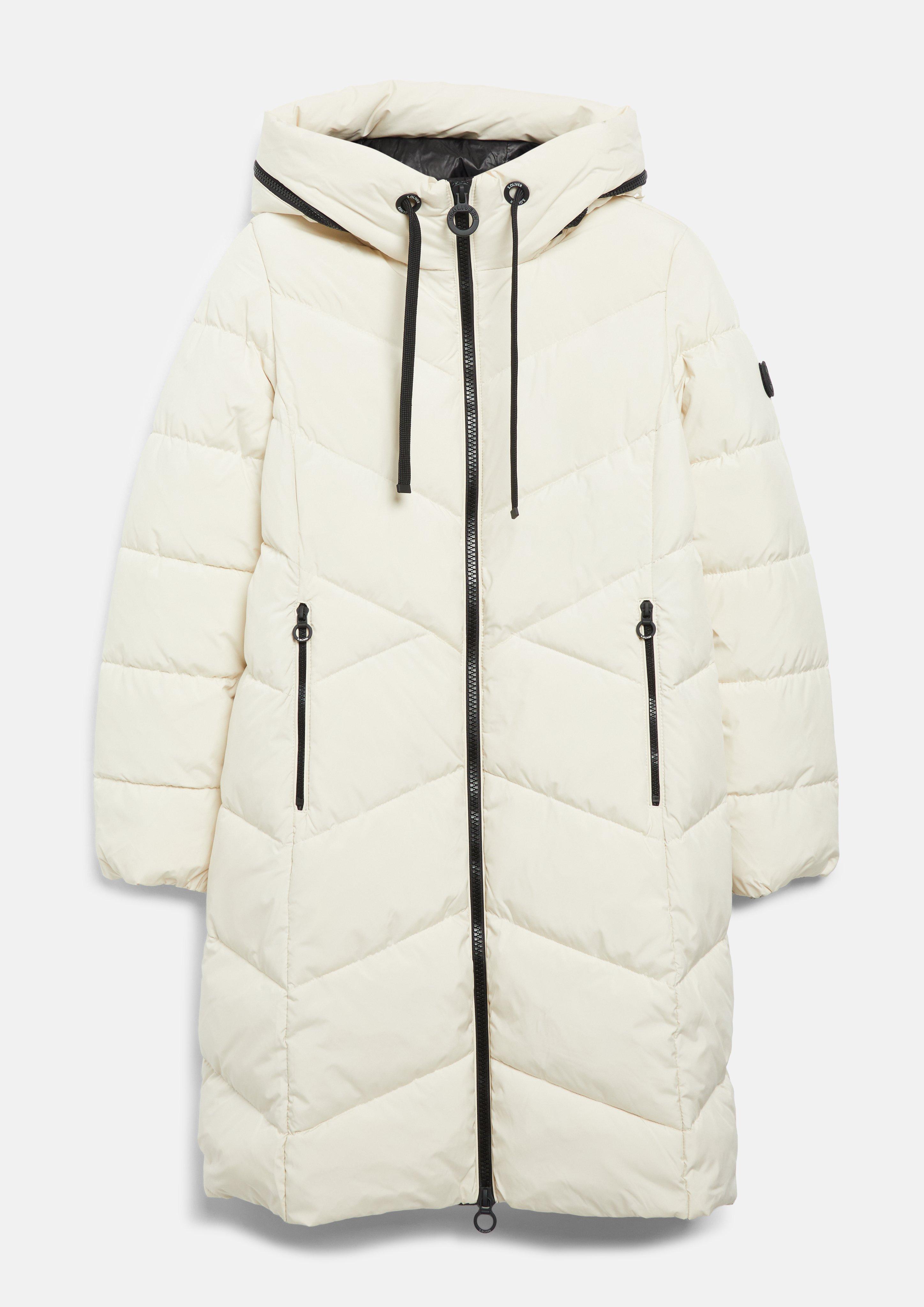 Damen Puffermantel mit Kapuze in beige von s.Oliver