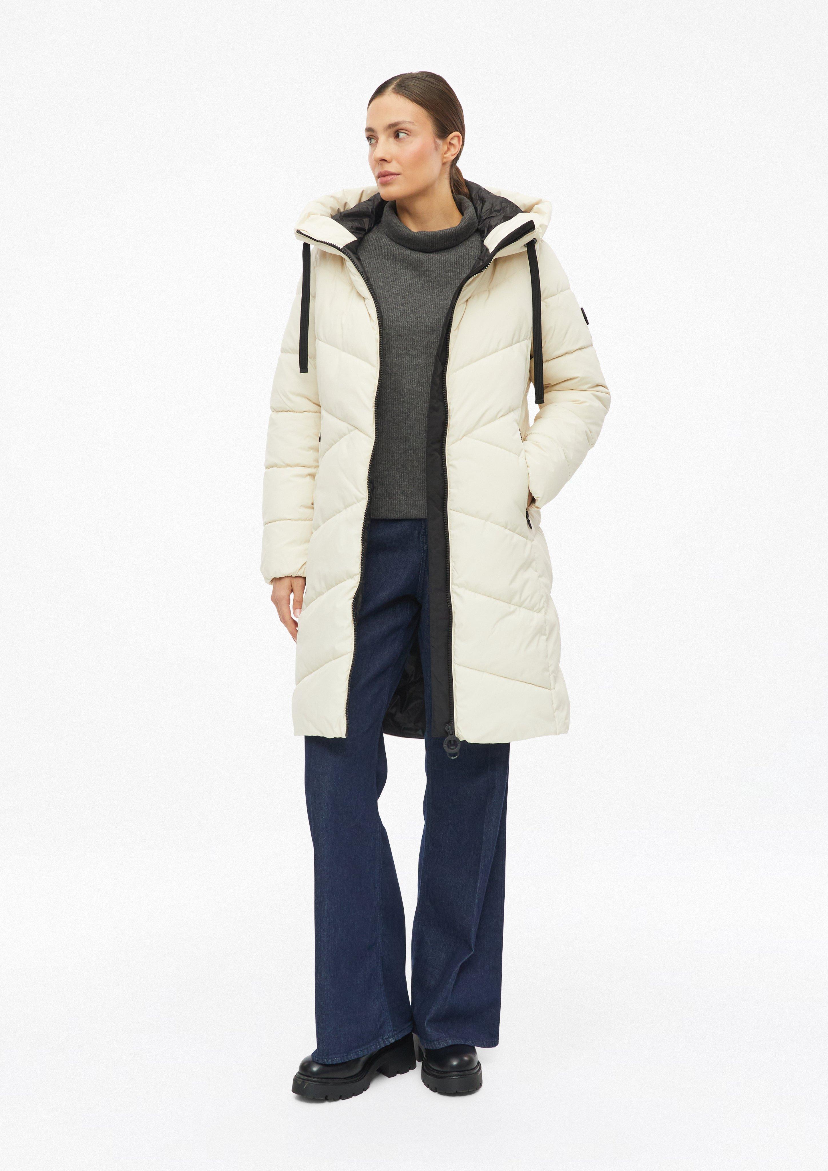 Dames Donsjas met capuchon in beige van s.Oliver