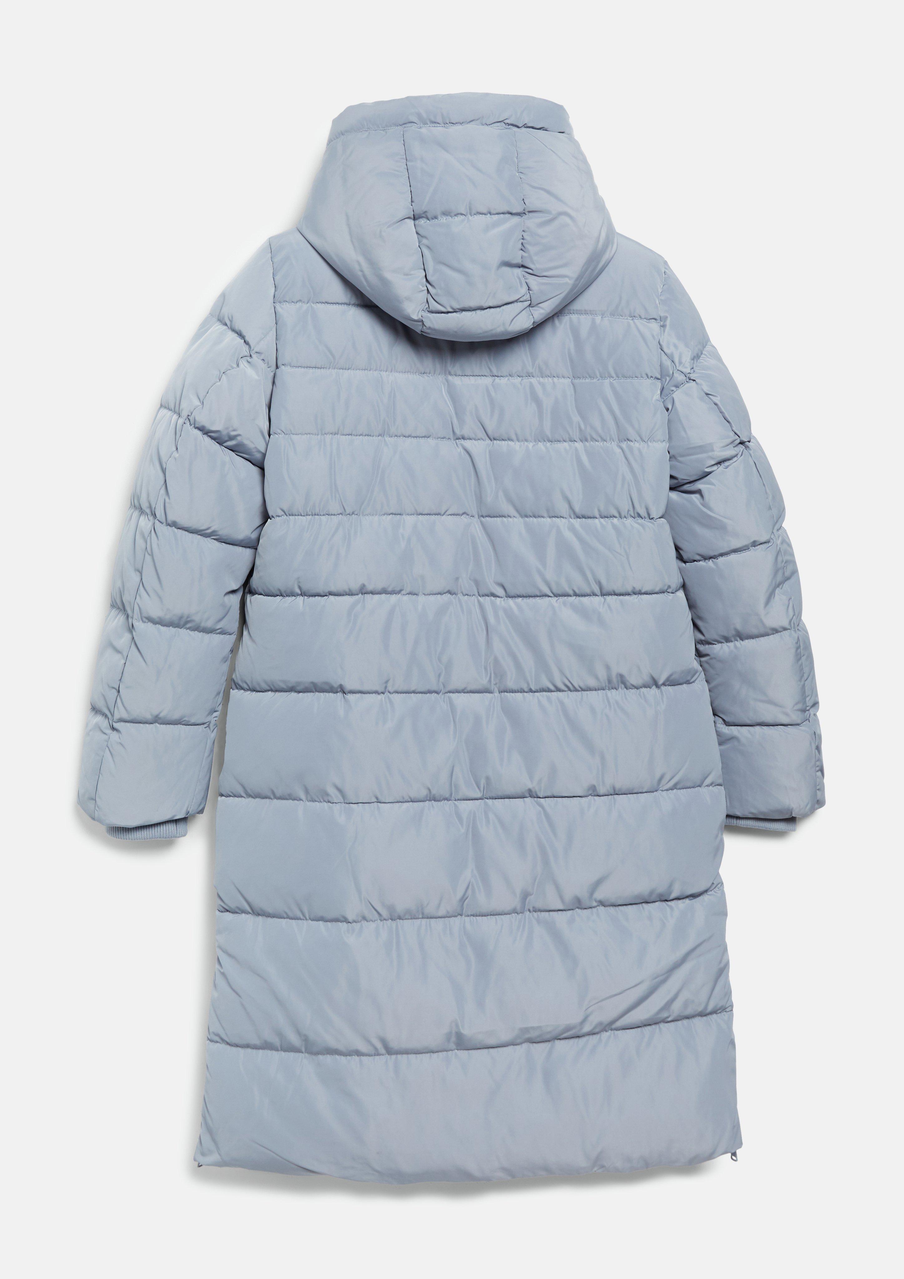 Dames Pufferjas met voering in bontlook in blauw van s.Oliver