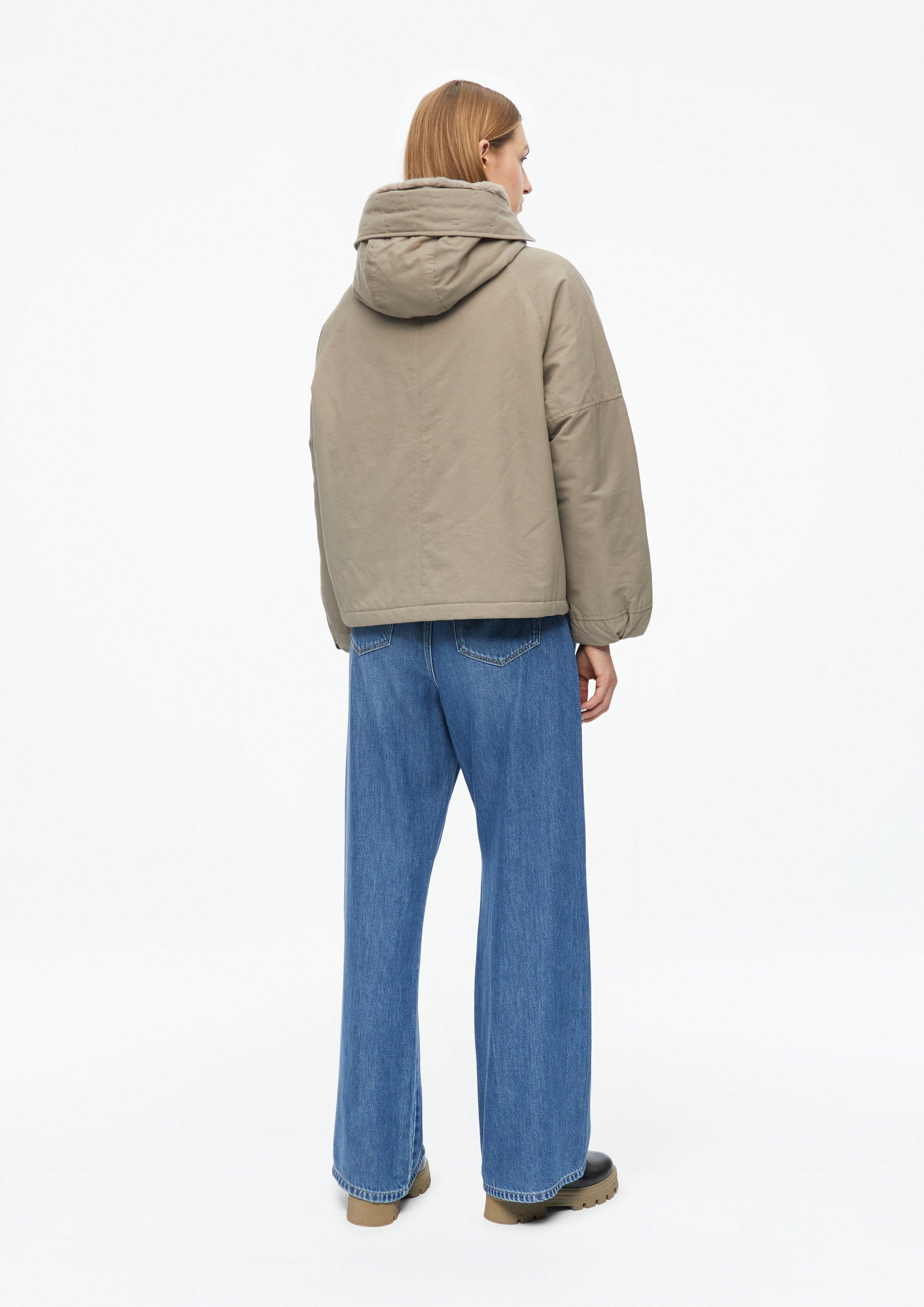 Damen Parka abnehmbarem Webpelzbesatz in beige von s.Oliver