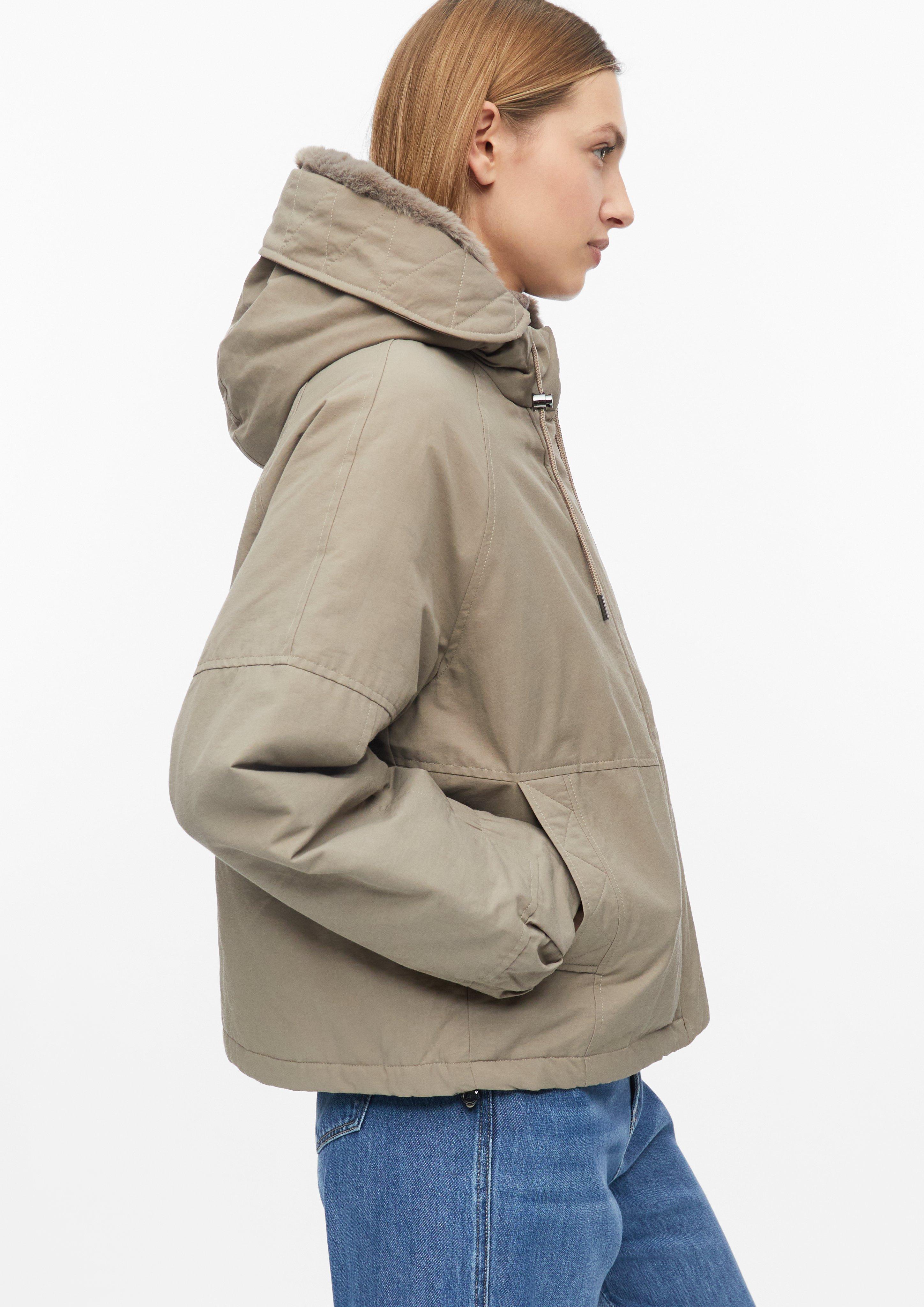 Parka abnehmbarem Webpelzbesatz in Farbe beige von s.Oliver
