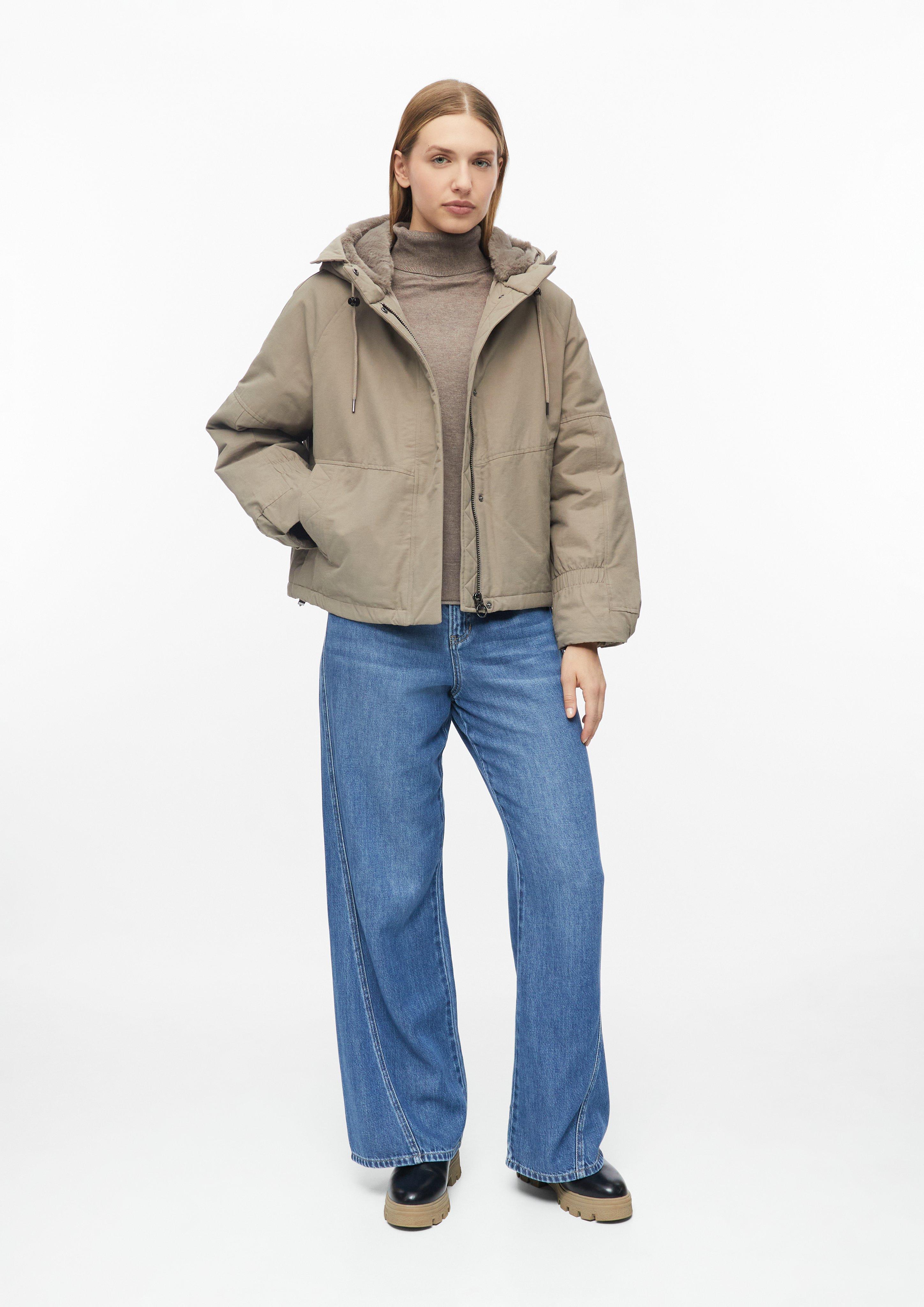 Damen Parka abnehmbarem Webpelzbesatz in beige von s.Oliver
