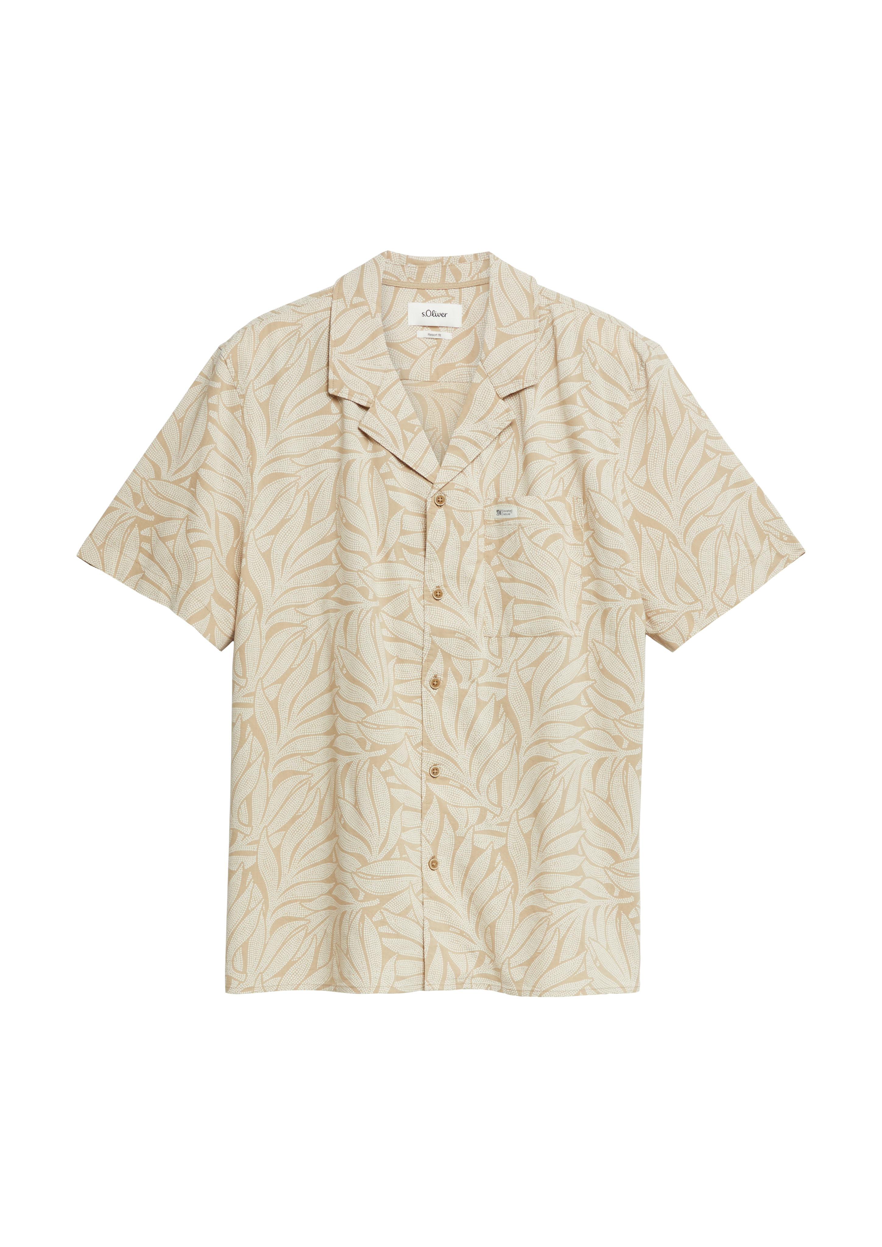 Resort Fit: Gemustertes Kurzarmhemd aus Viskosemix
