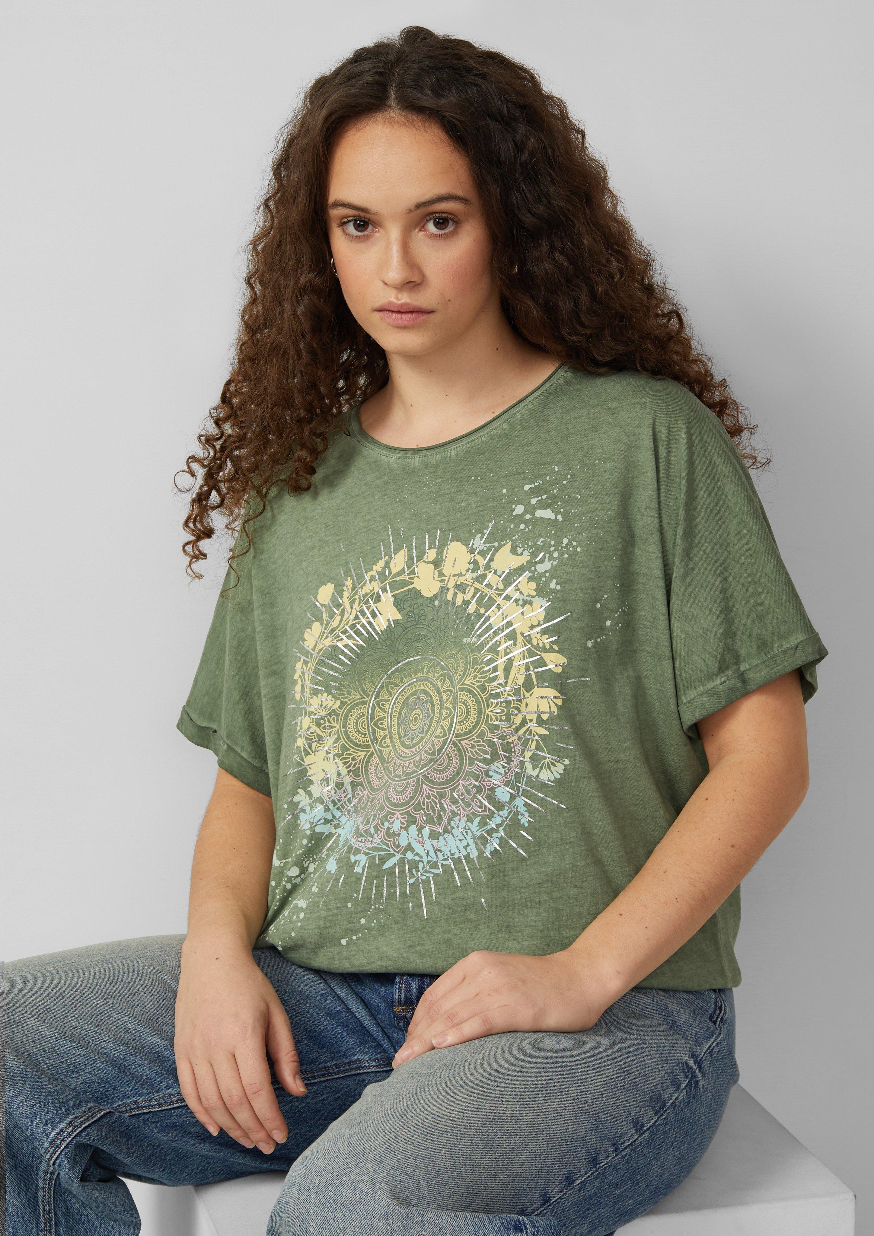 Thumbnail - T-Shirt mit Frontprint im Loose Fit und Fledermausärmeln