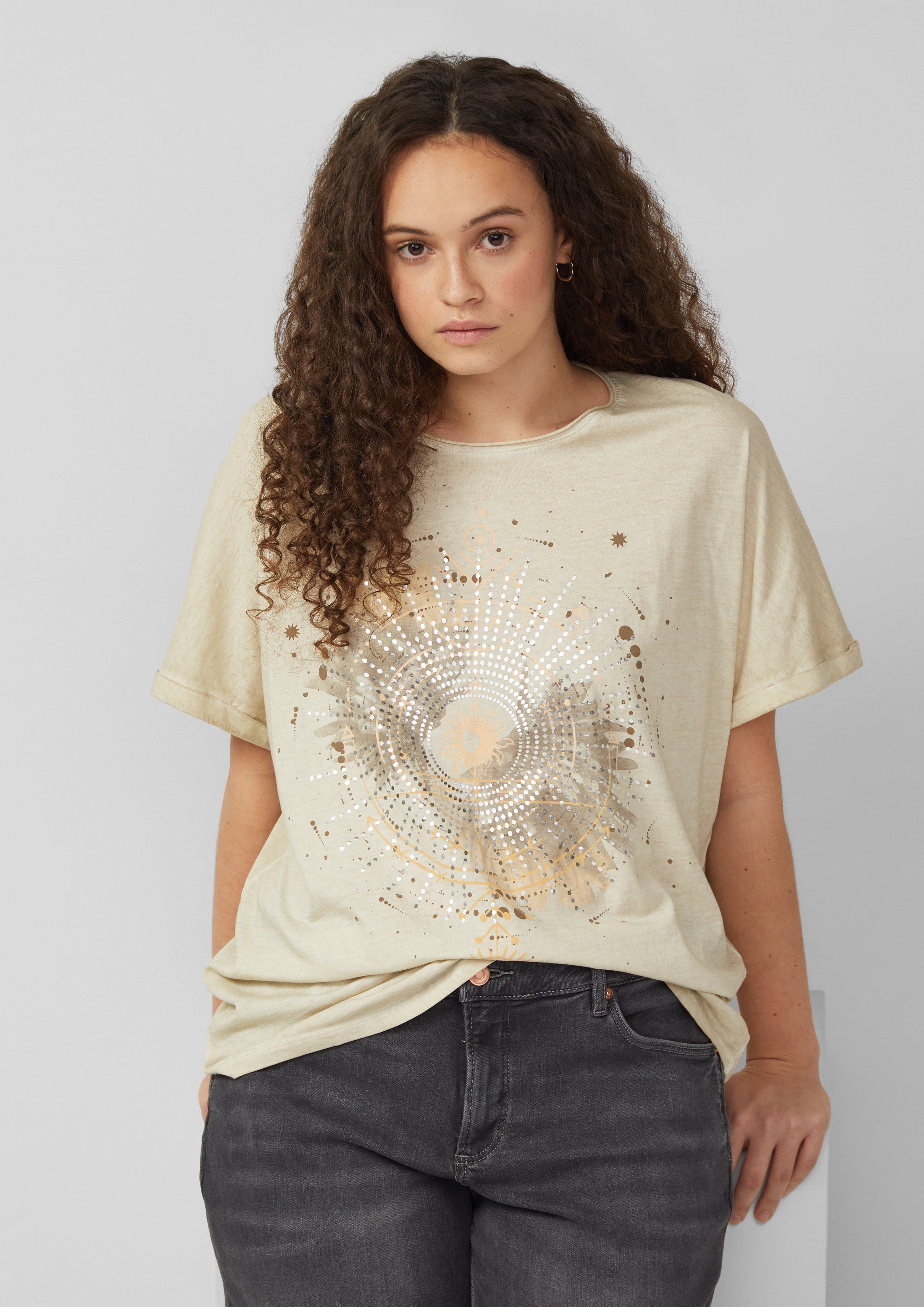 Thumbnail - T-Shirt mit Frontprint im Loose Fit und Fledermausärmeln