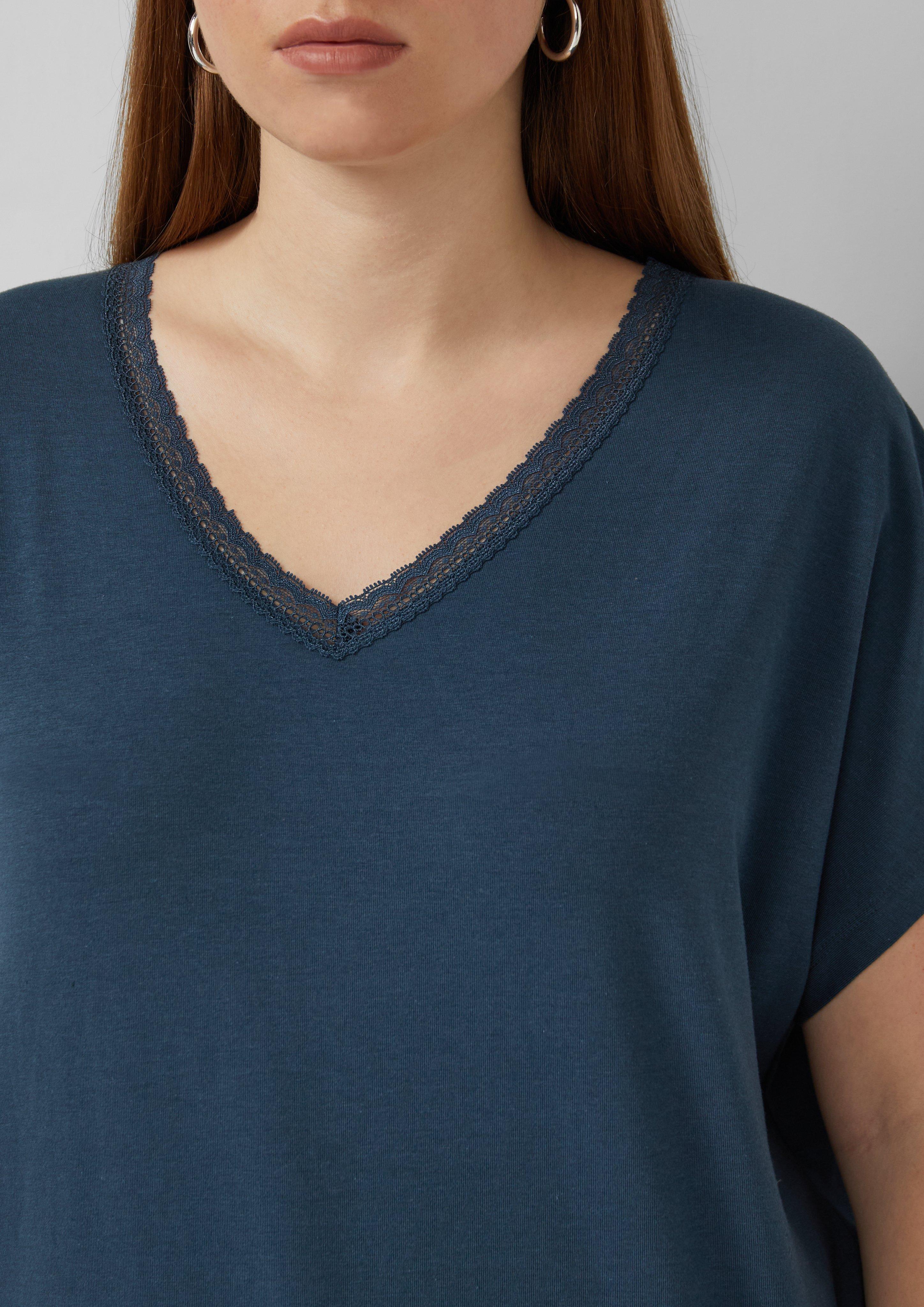 Thumbnail - Modalmixshirt mit Spitzenblende