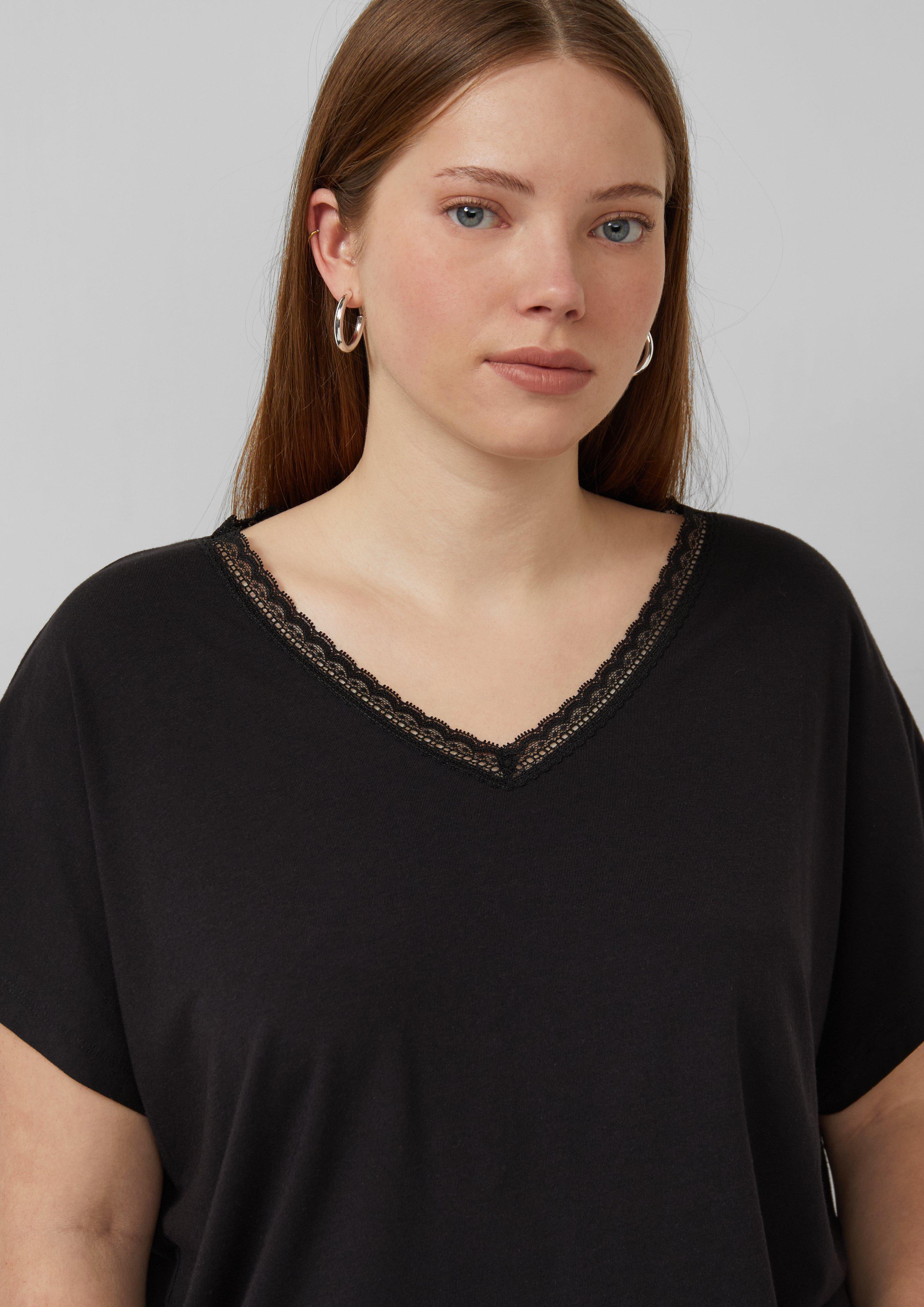 Thumbnail - Modalmixshirt mit Spitzenblende