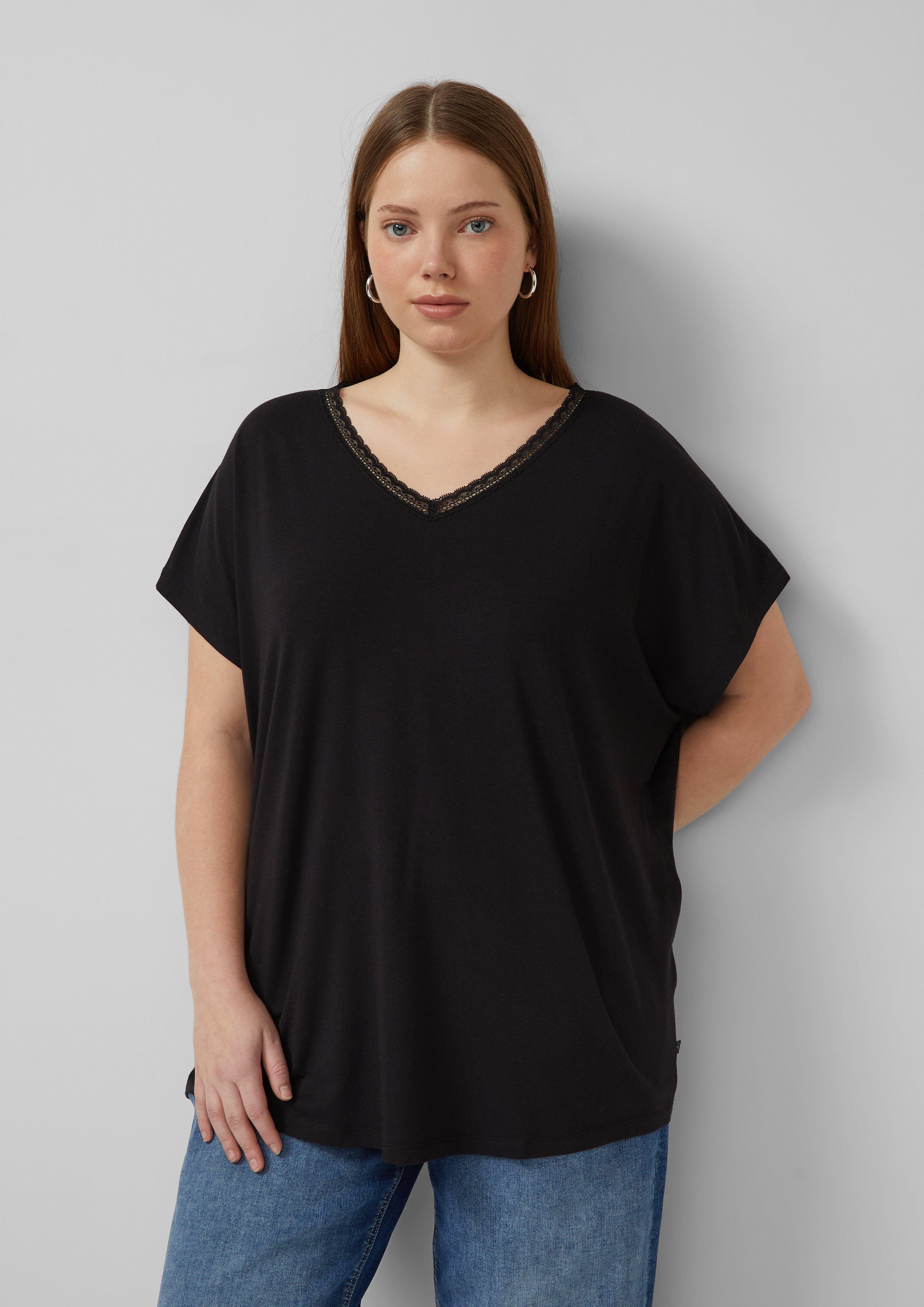 Thumbnail - Modalmixshirt mit Spitzenblende