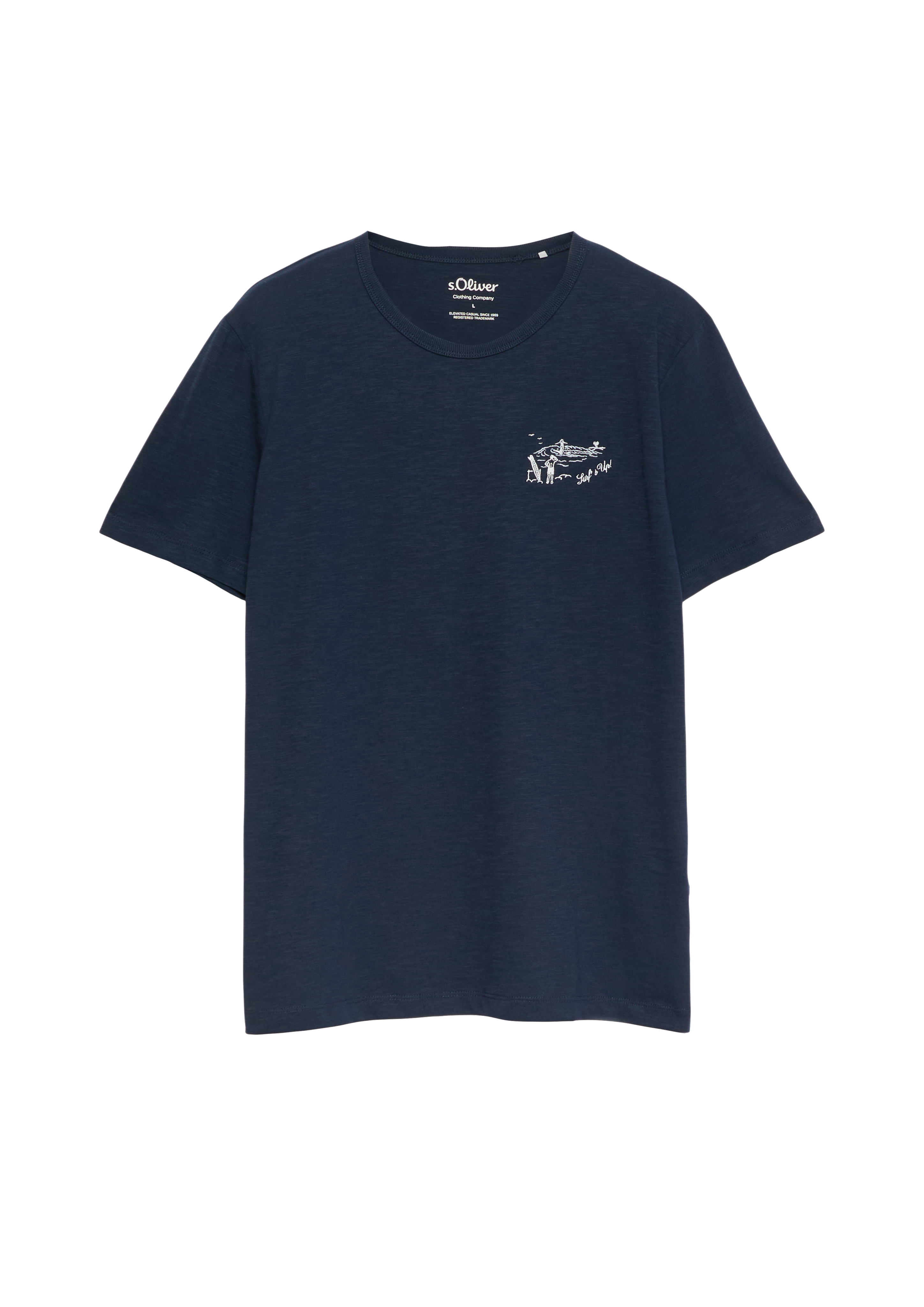 T-shirt met vlammengaren en artwork
