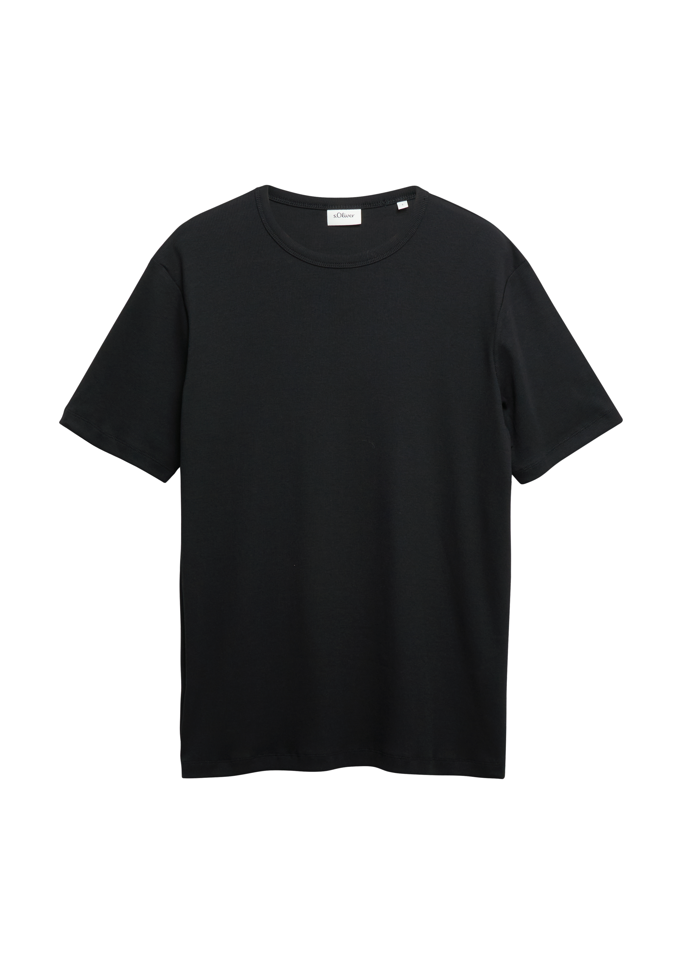 Geribd T-shirt met ronde hals