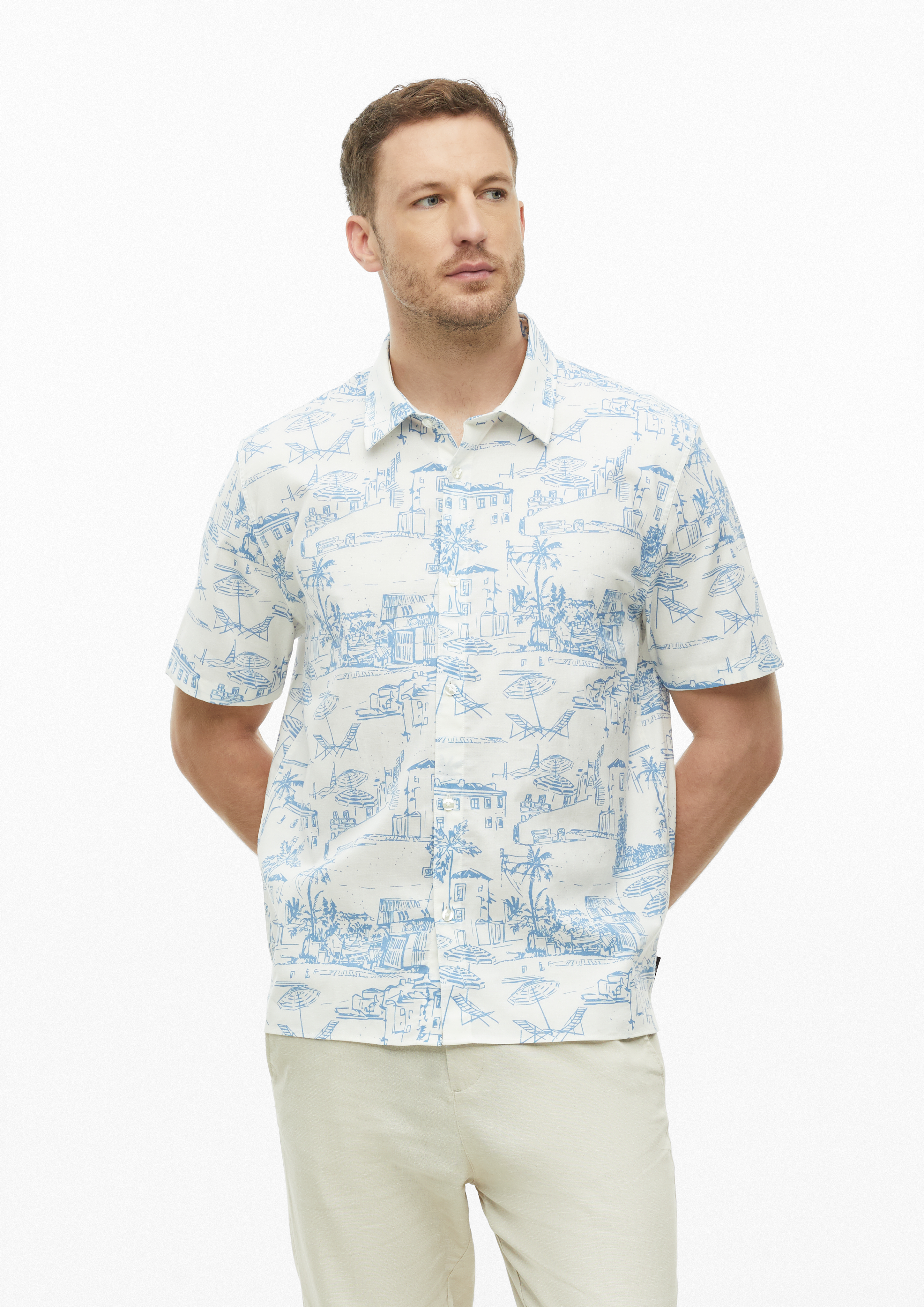Heren Shirt in blauw van s.Oliver BLACK LABEL