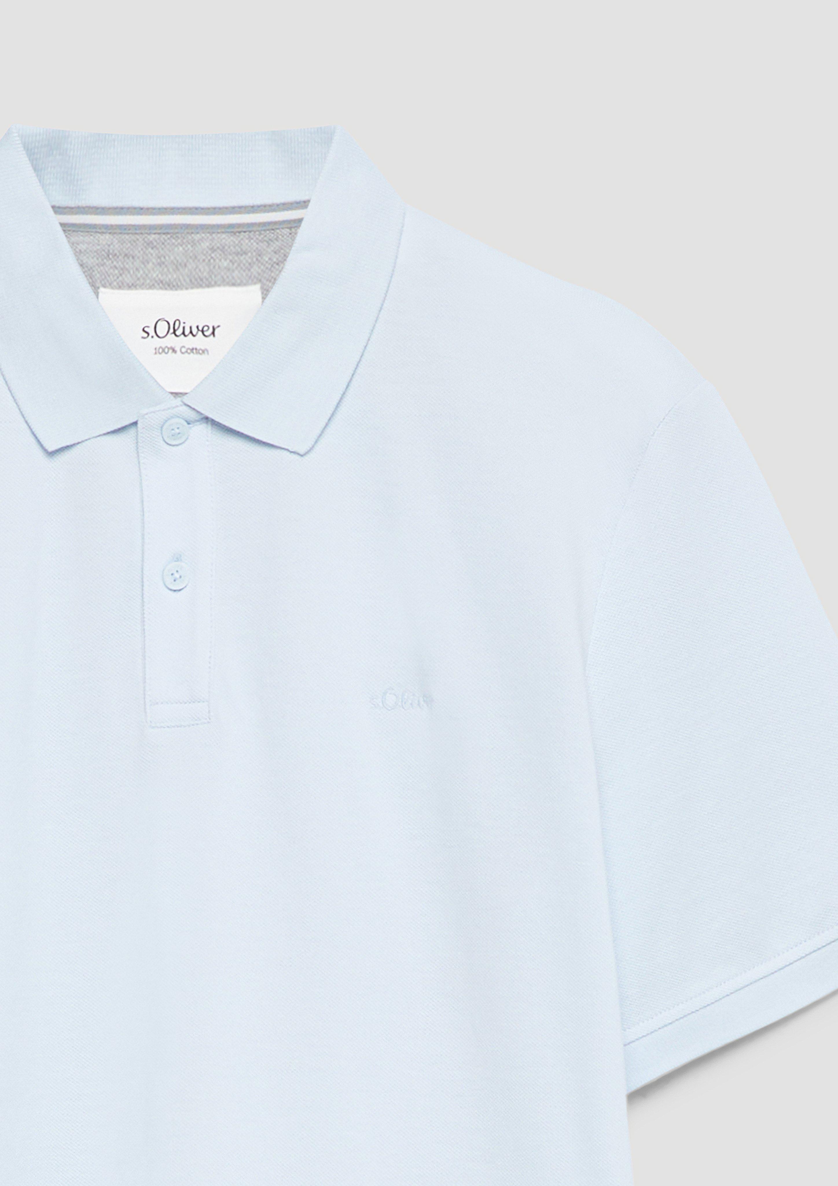 Heren Polo-Shirt in blauw van s.Oliver