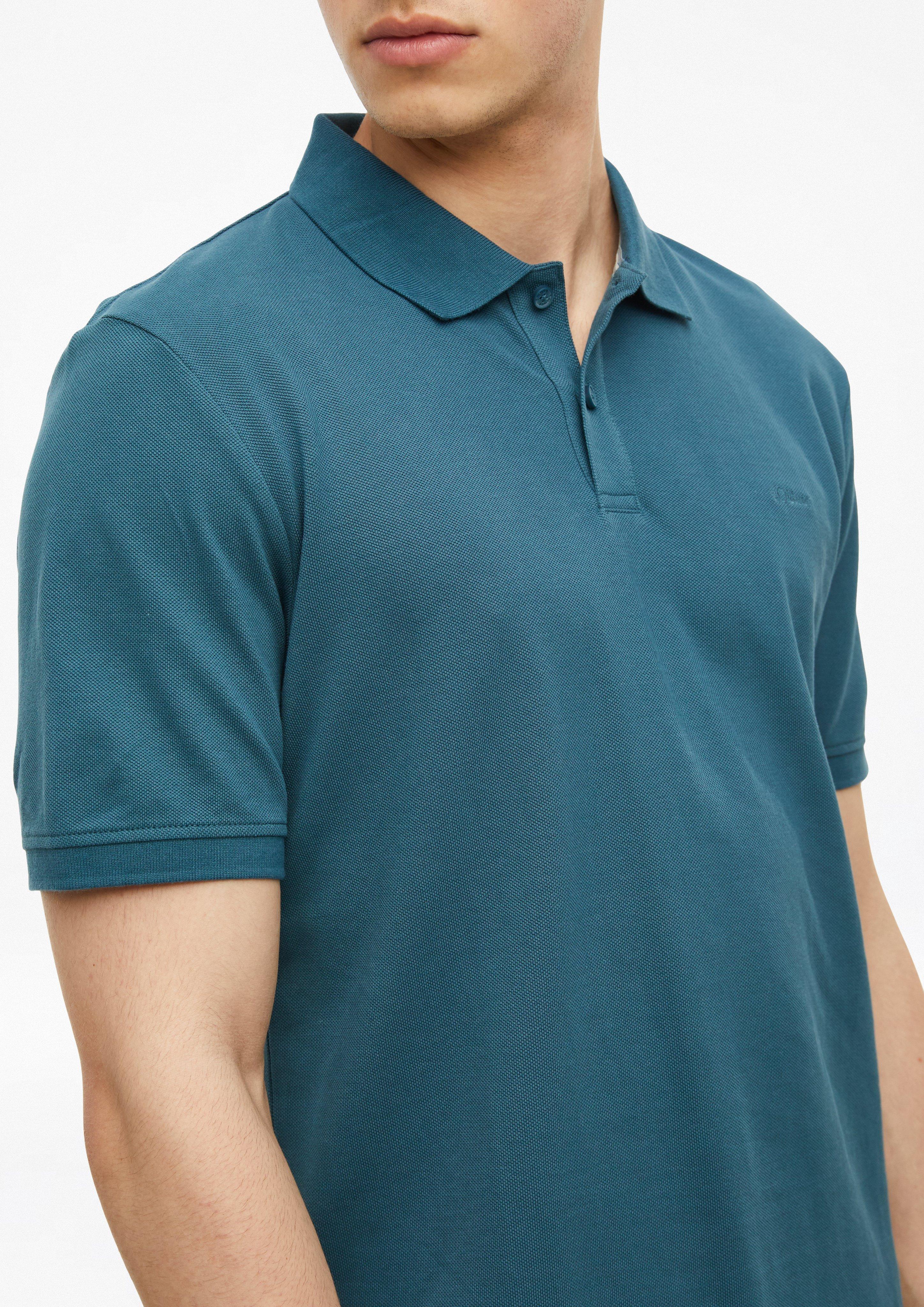 Heren Polo-Shirt in blauw van s.Oliver
