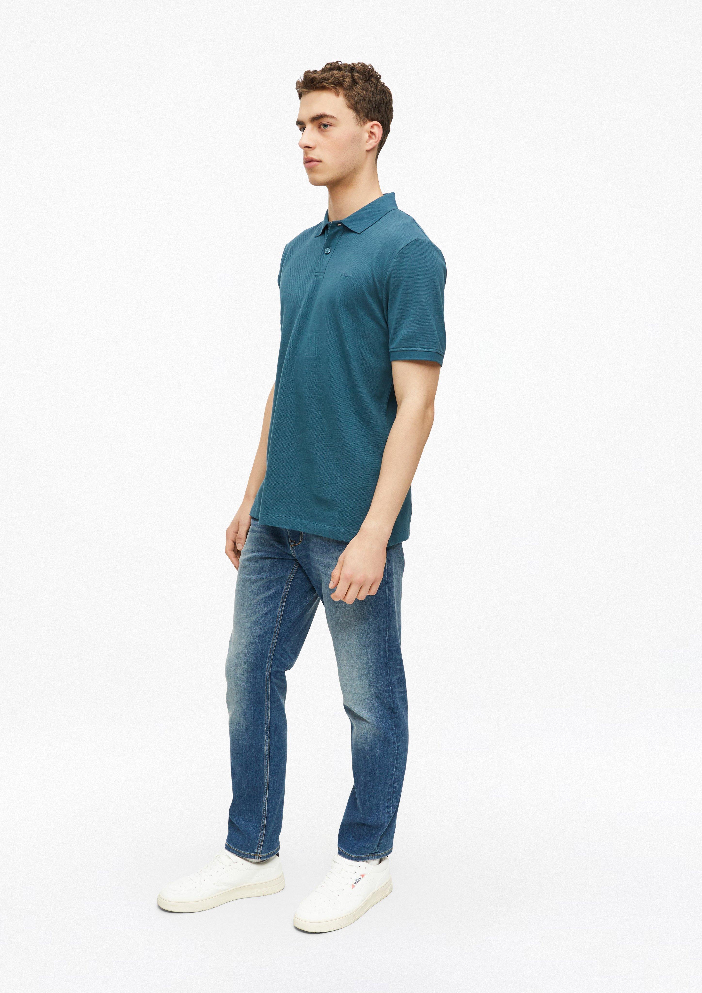 Heren Polo-Shirt in blauw van s.Oliver