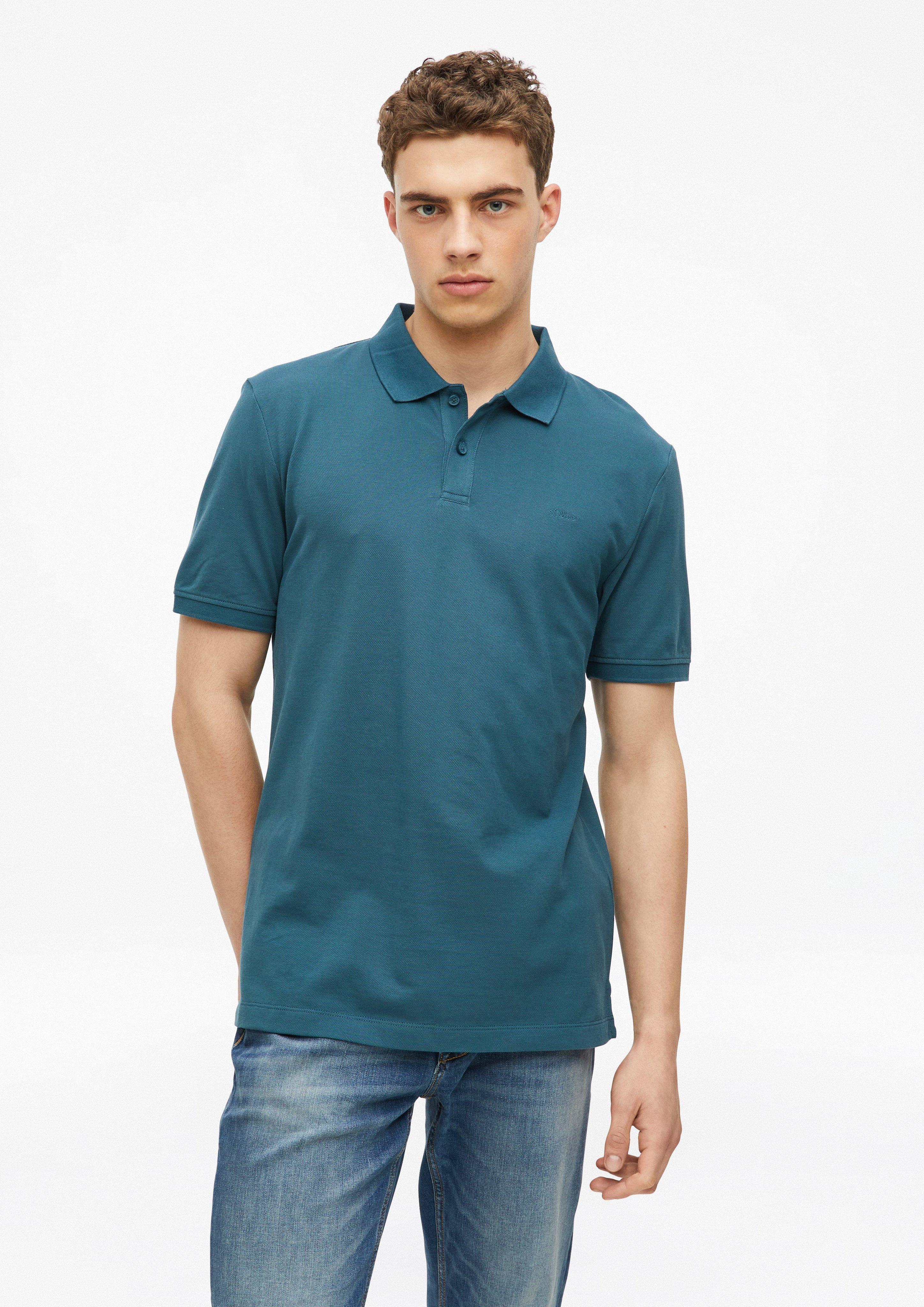 Heren Polo-Shirt in blauw van s.Oliver