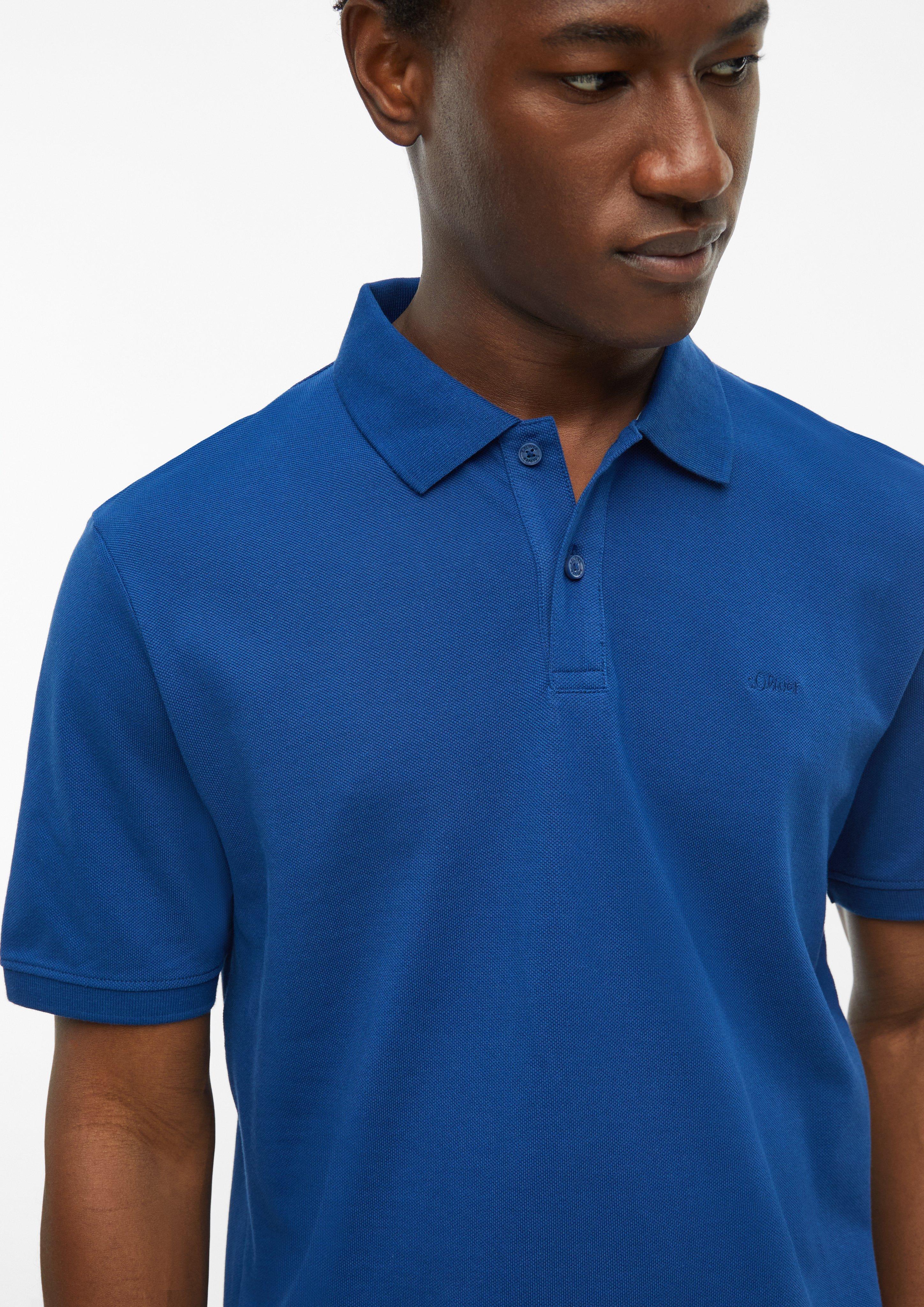 Heren Polo-Shirt in blauw van s.Oliver