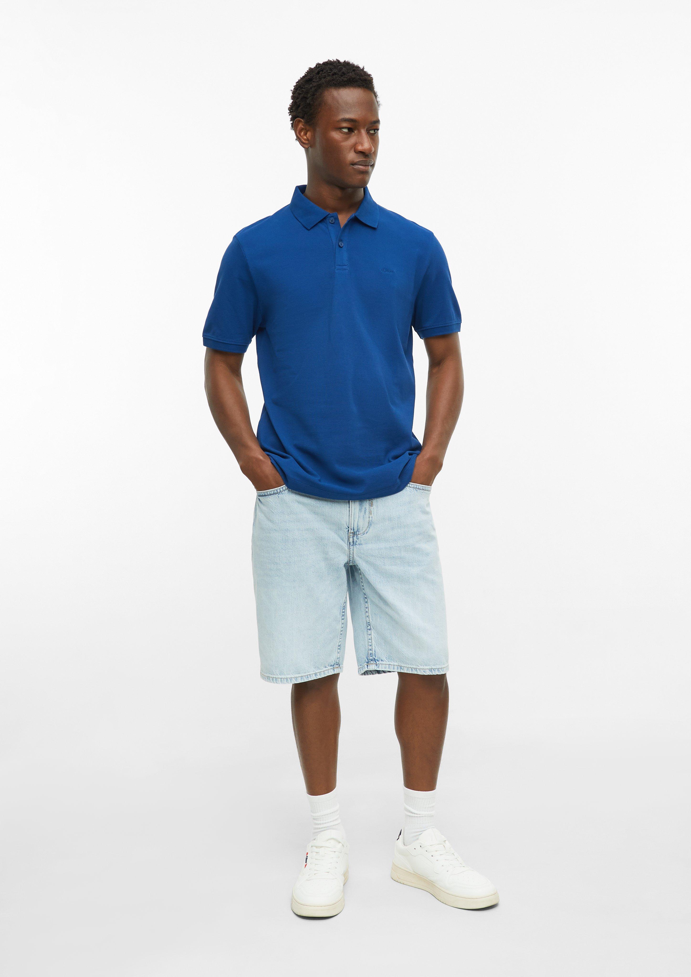 Heren Polo-Shirt in blauw van s.Oliver