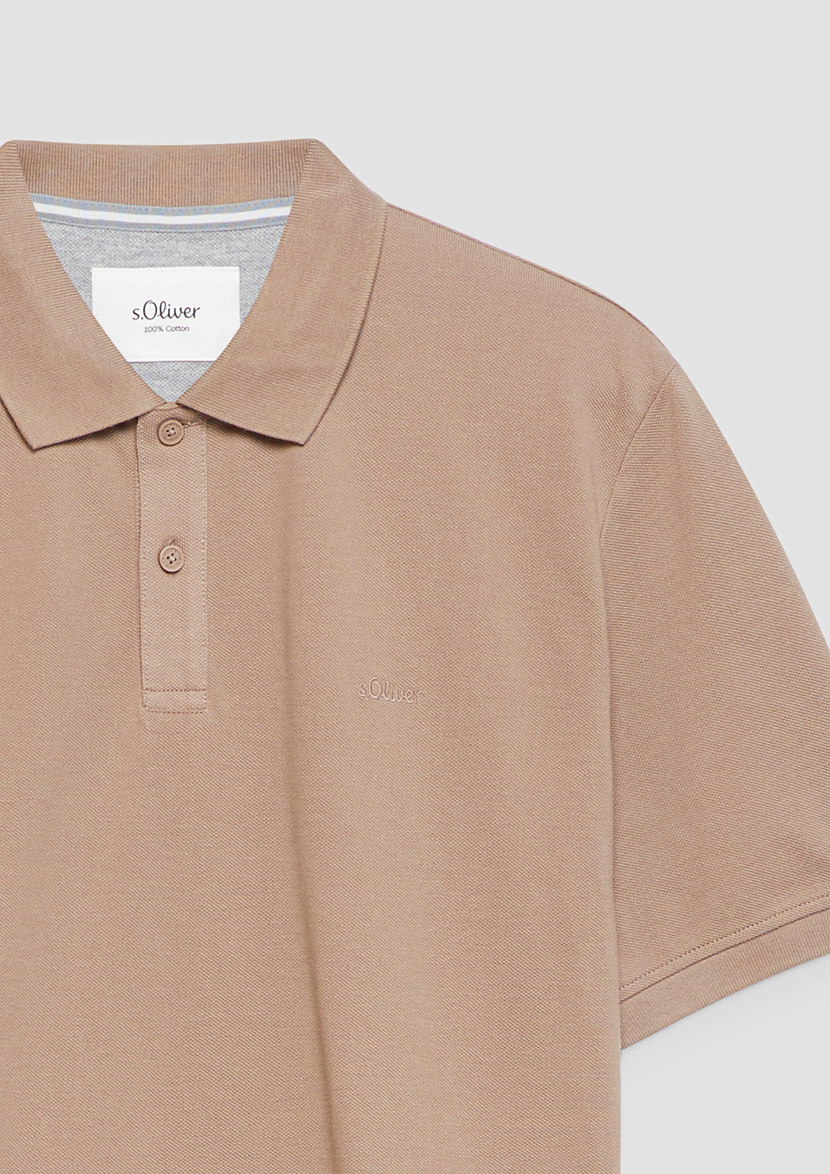 Heren Polo-Shirt in bruin van s.Oliver