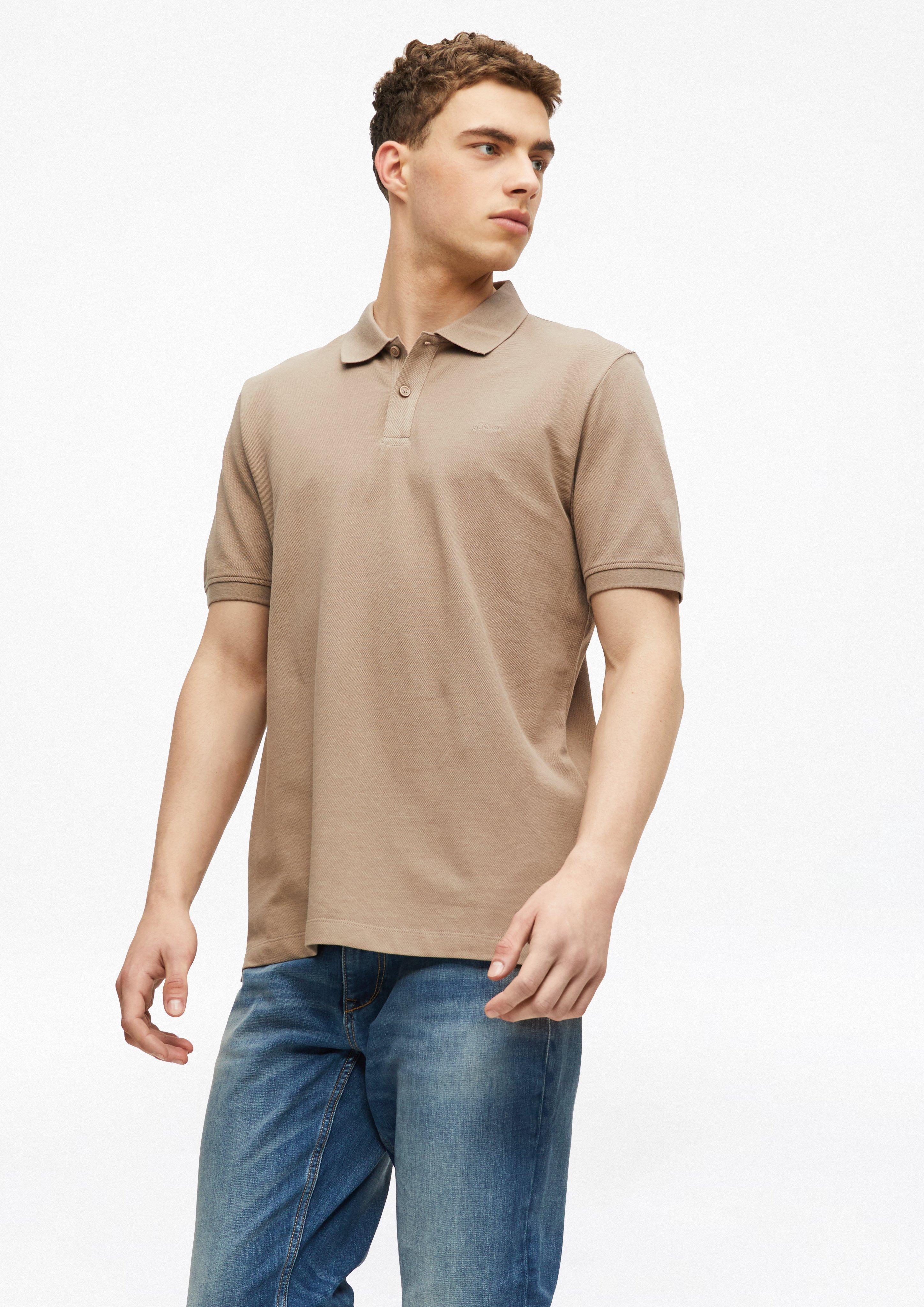 Heren Polo-Shirt in bruin van s.Oliver