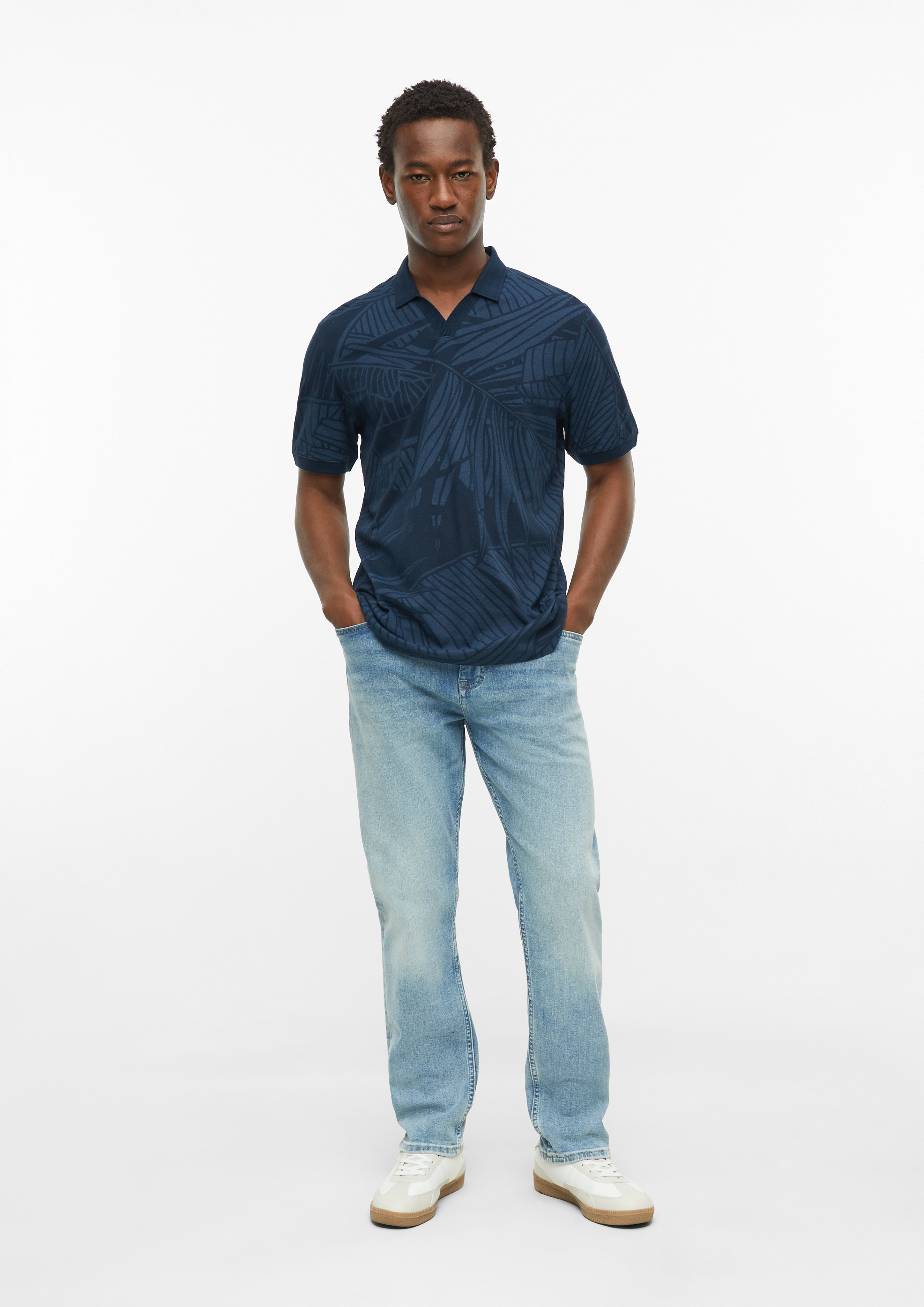 Men Polo Shirt in blue by s.Oliver