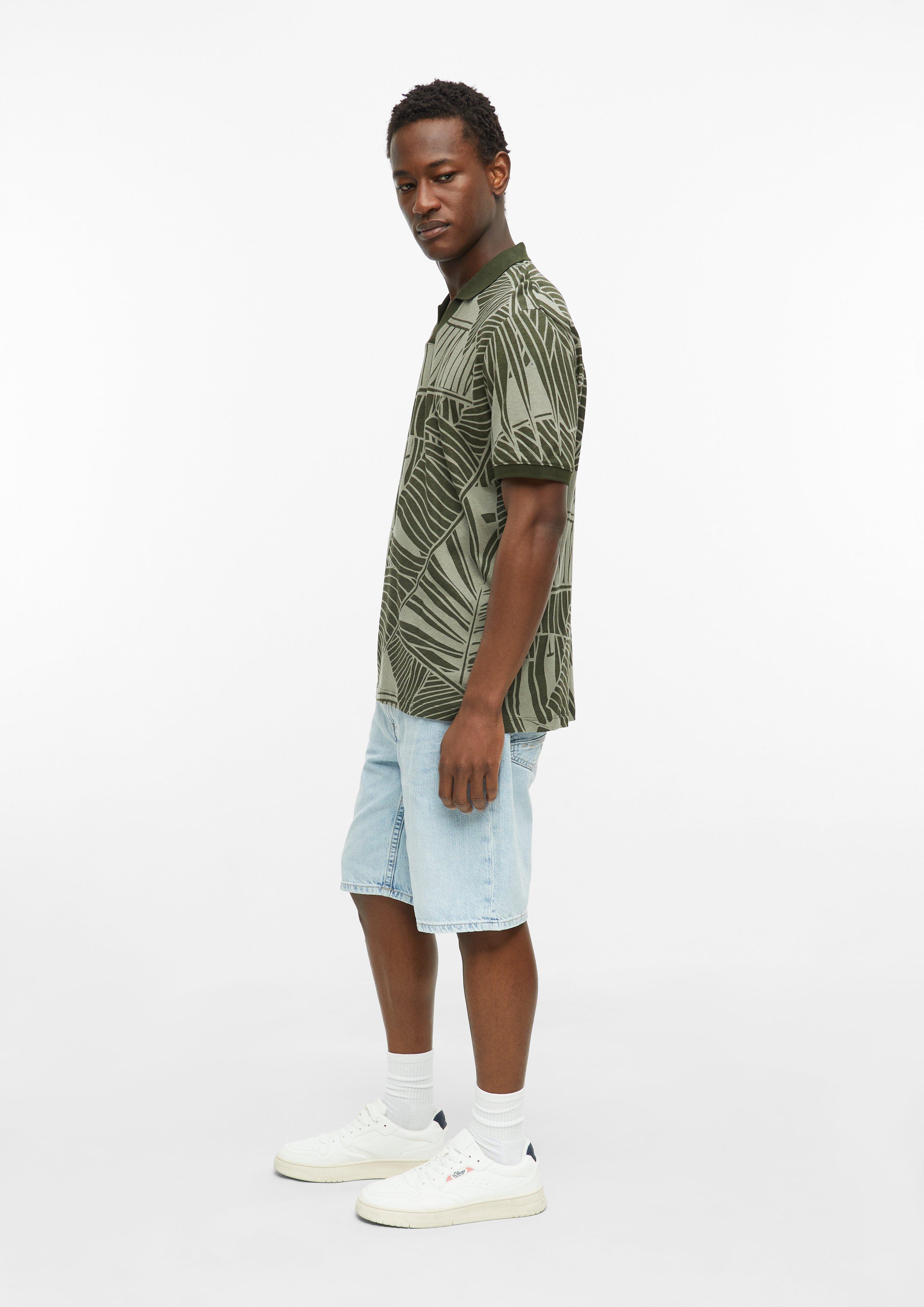 Men Polo Shirt in olive by s.Oliver