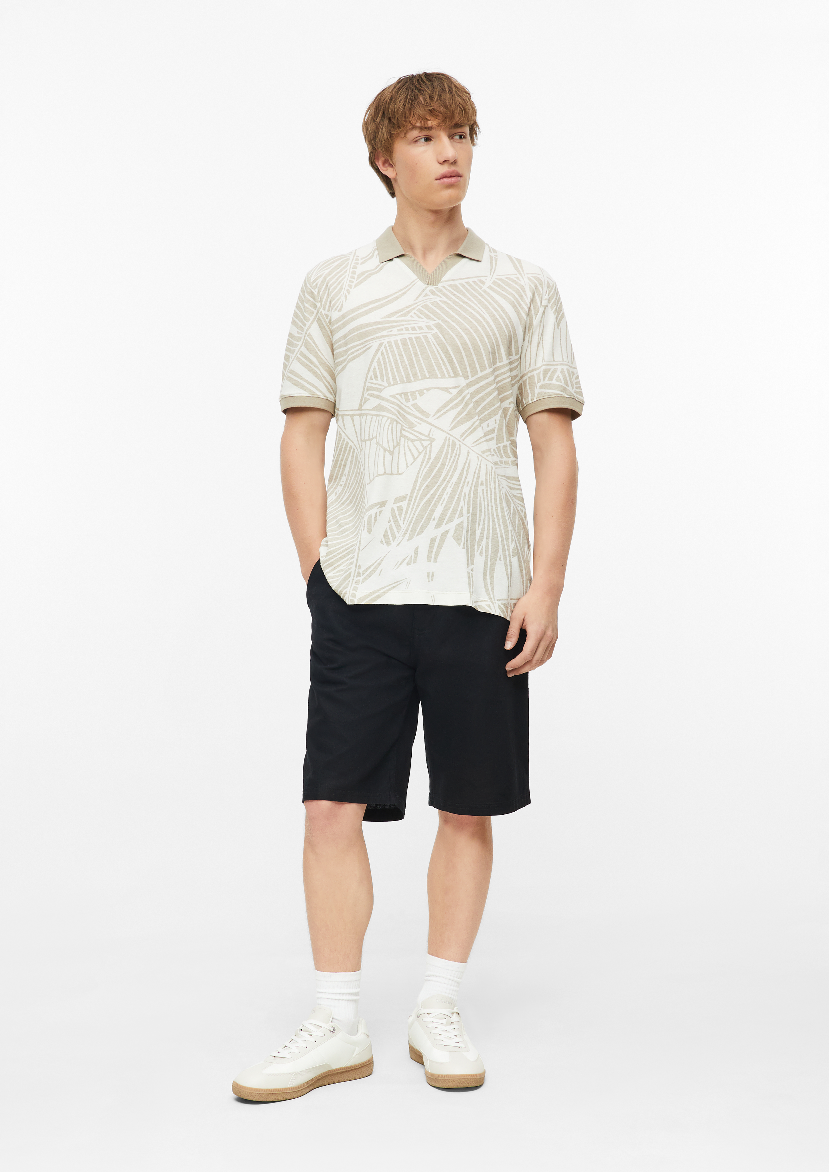 Men Polo Shirt in beige by s.Oliver