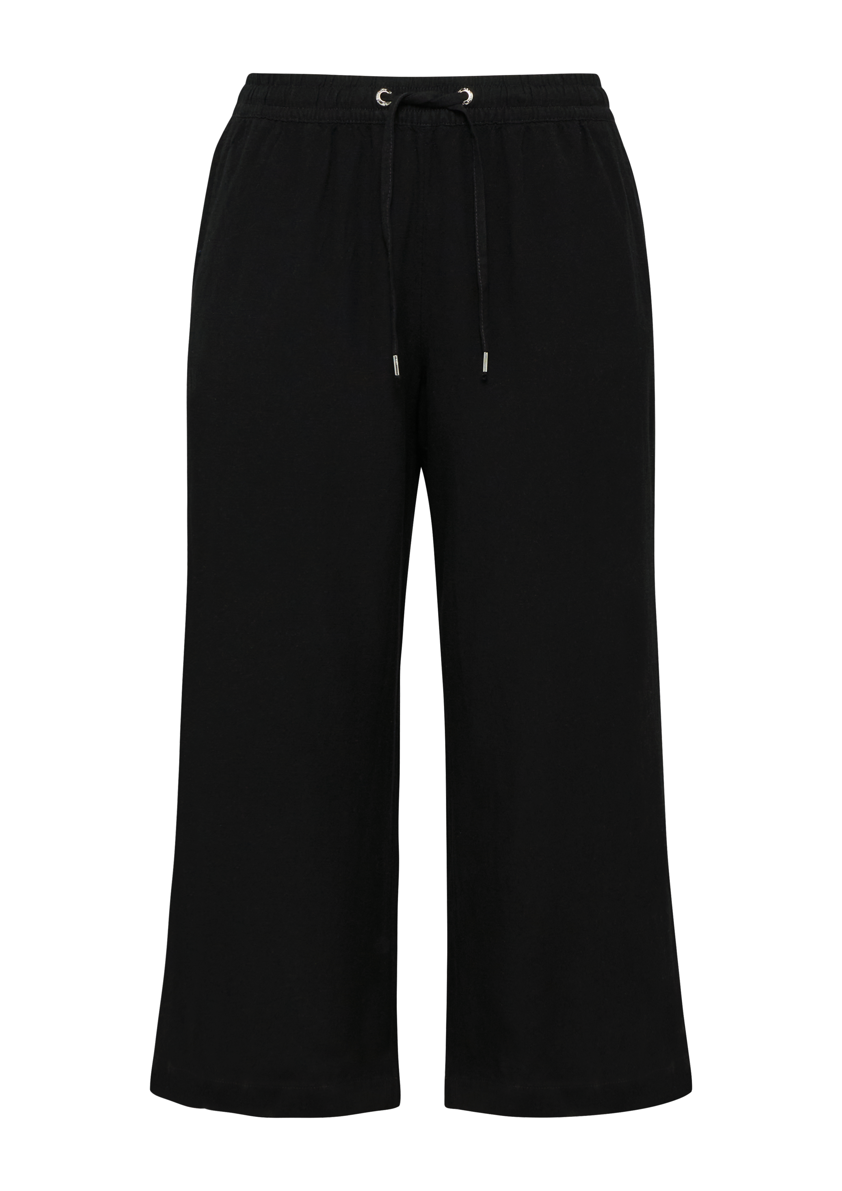 Leinenmix Hose mit weitem Bein