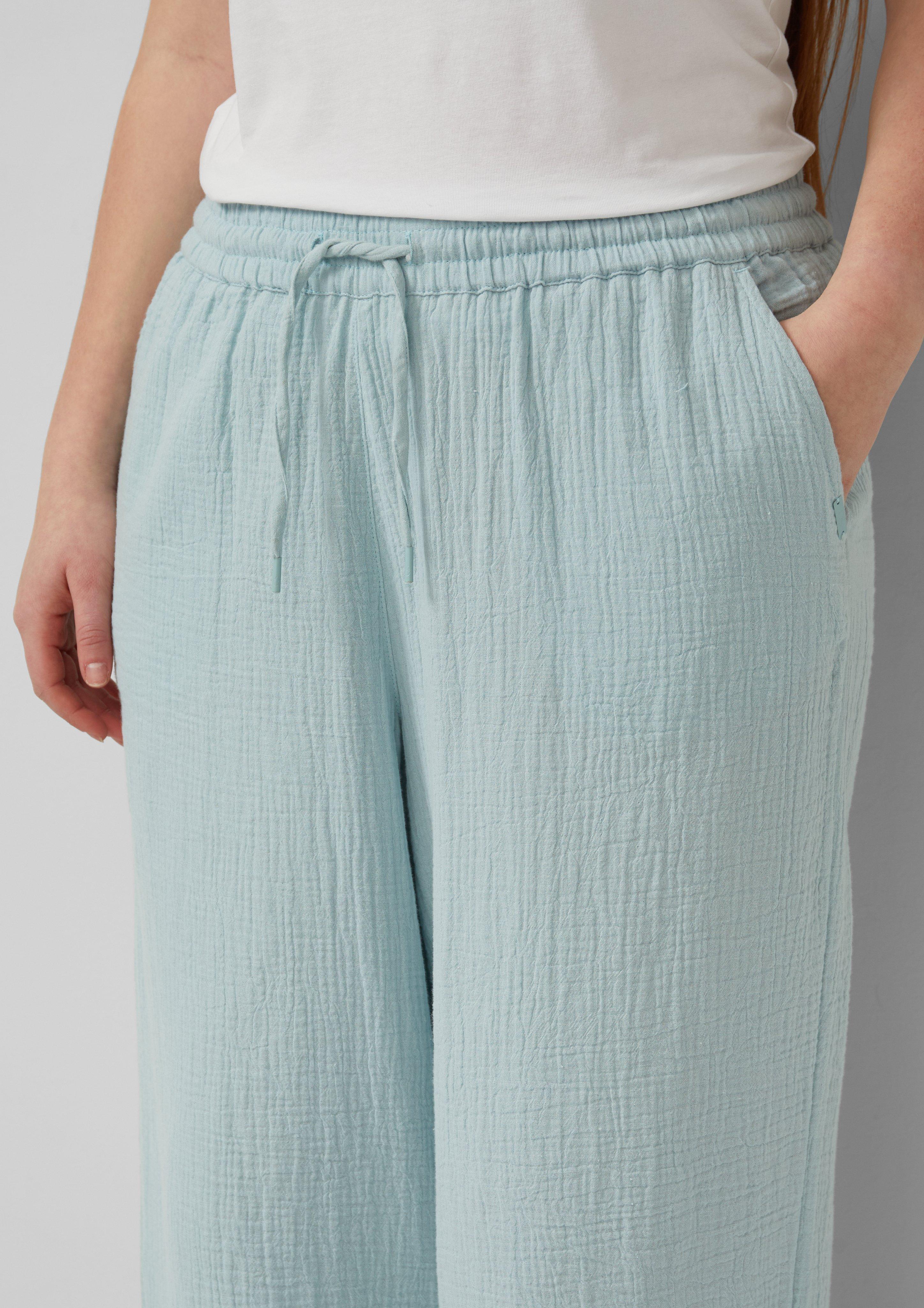 Musslin Hose mit Gummizug und weitem Bein