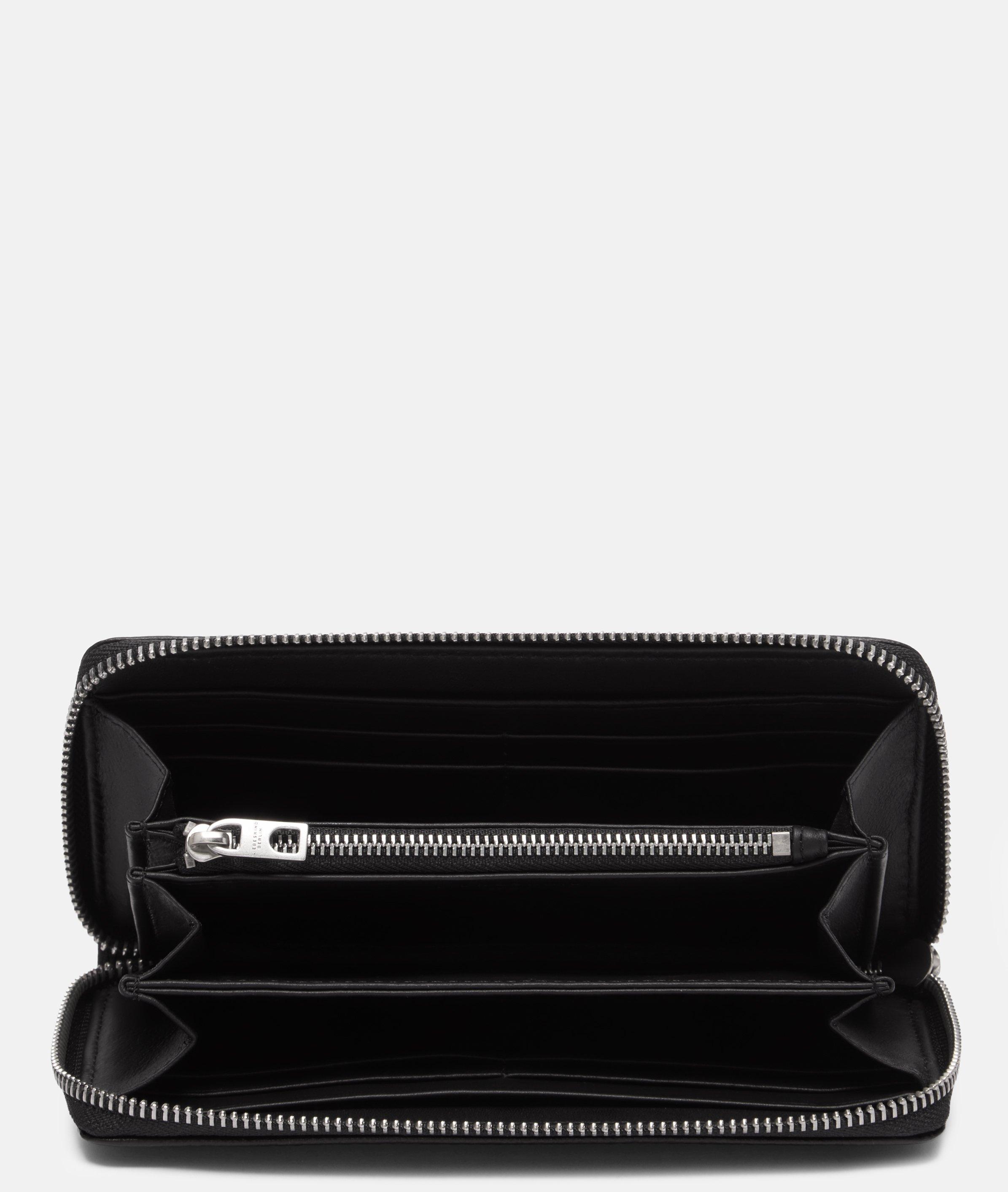 Sally Geldbörse L in schwarz, olive, braun & blau