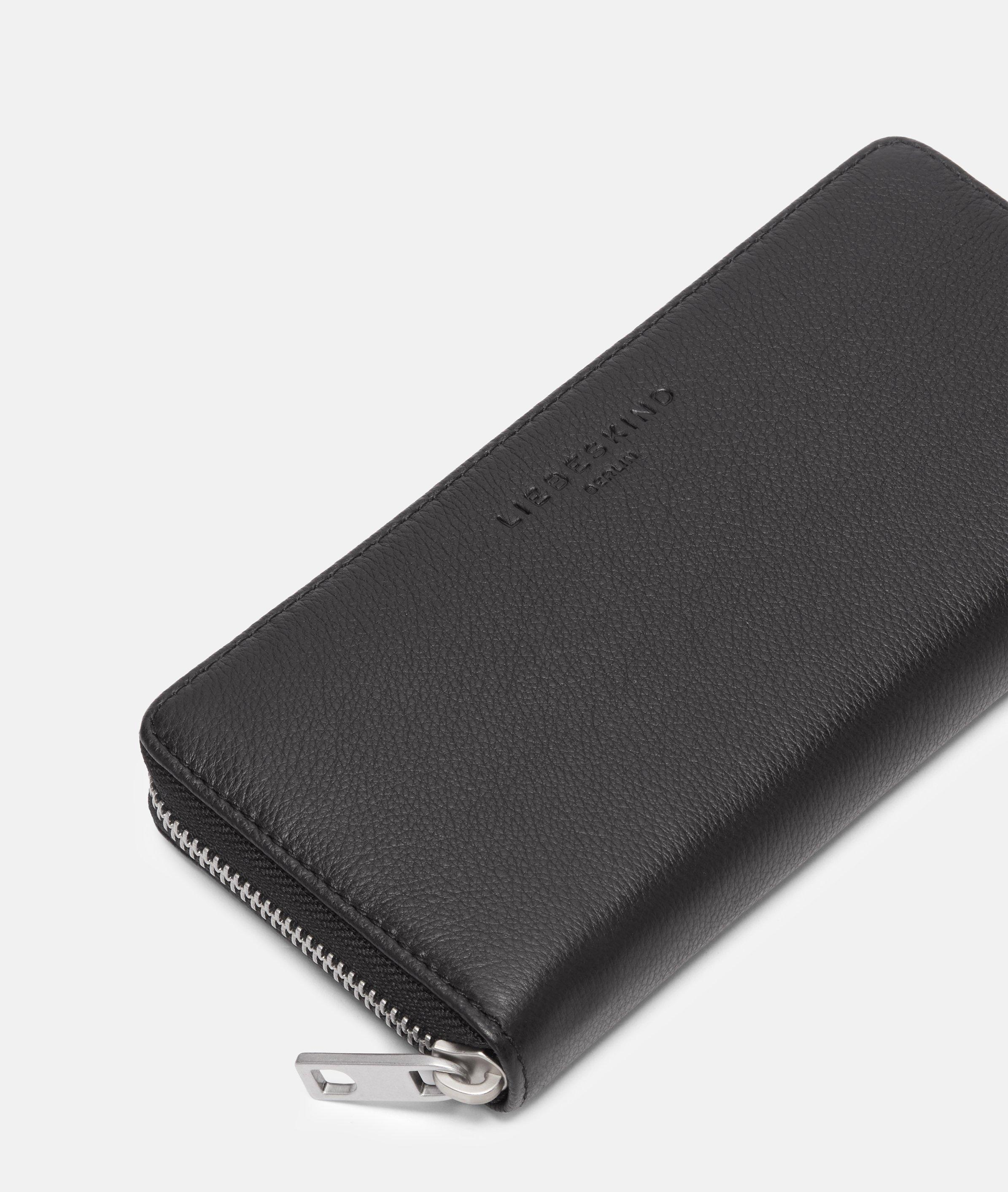 Sally Geldbörse L in schwarz, olive, braun & blau