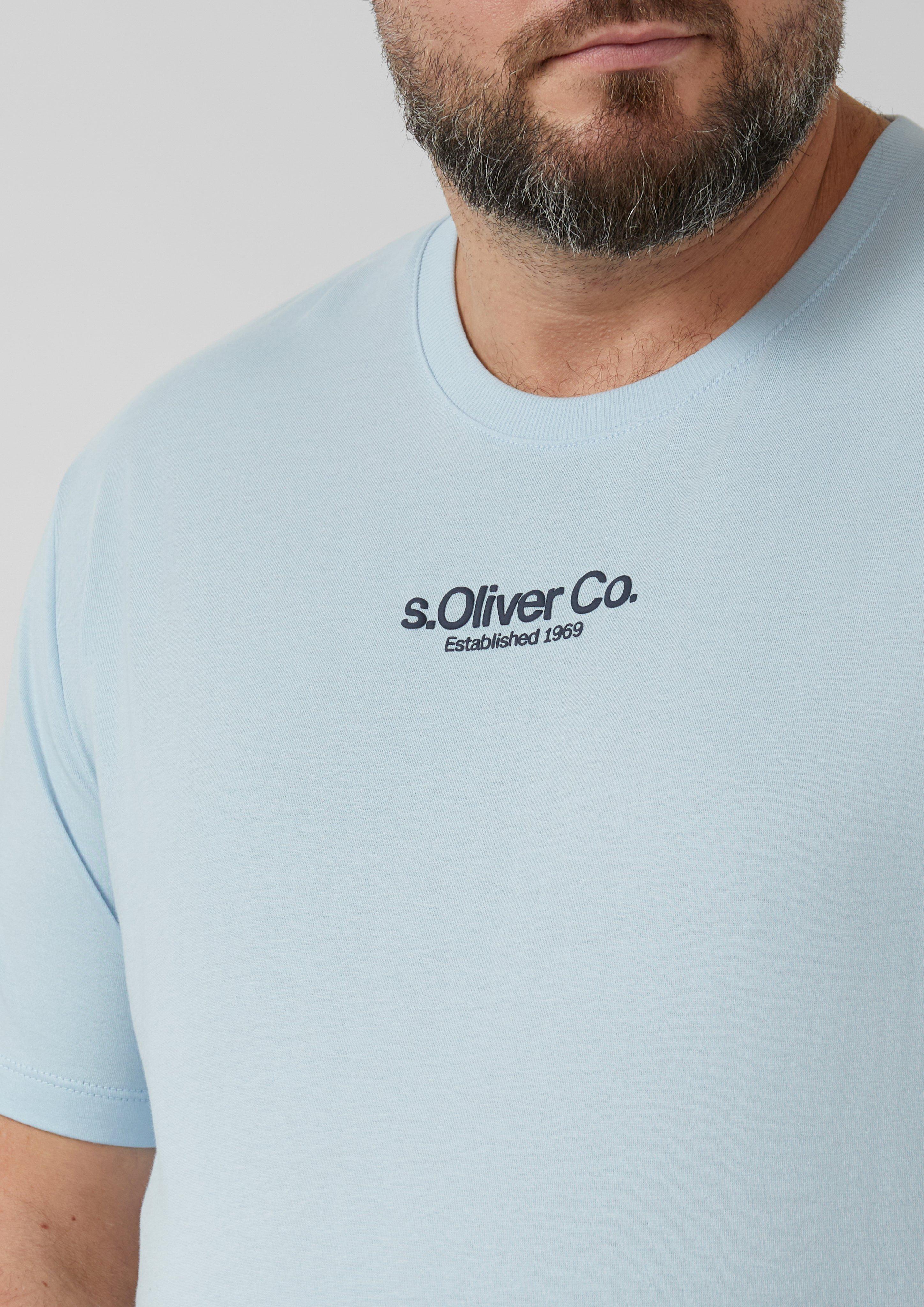 T-Shirt aus Baumwolljersey mit Label-Print und Crew Neck