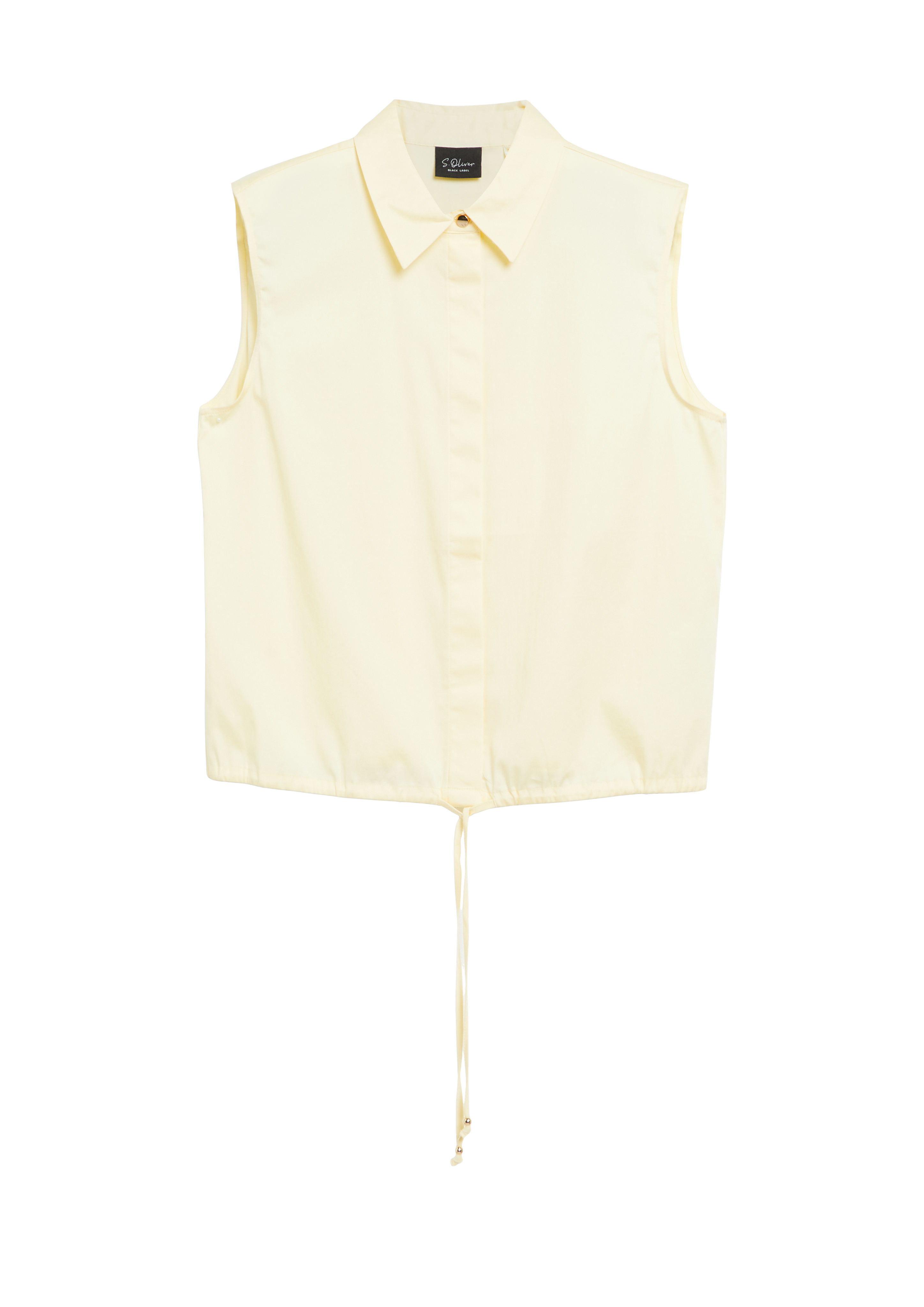 Ärmellose Popeline-Bluse mit regulierbarem Saum