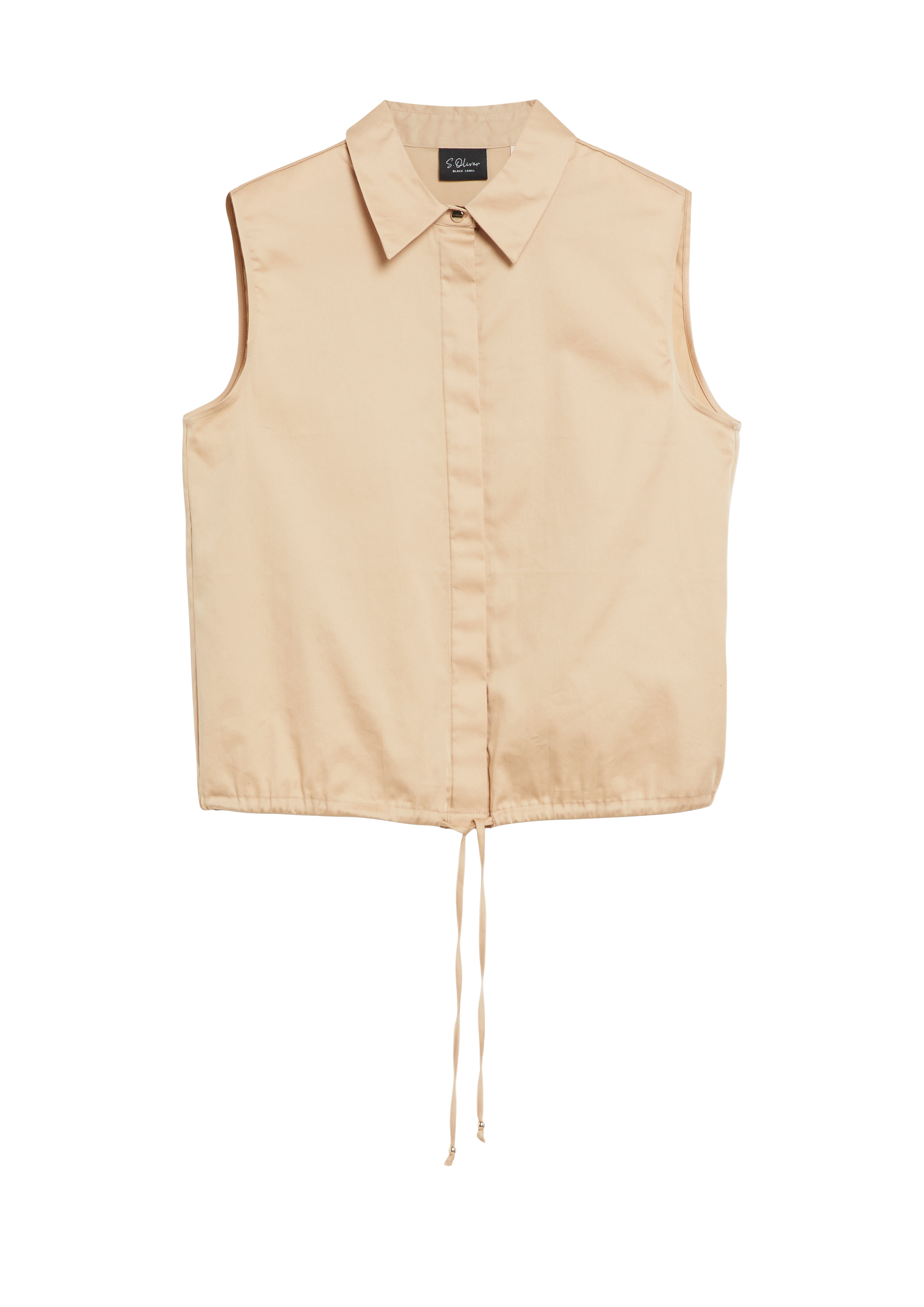Mouwloze popeline blouse met verstelbare zoom