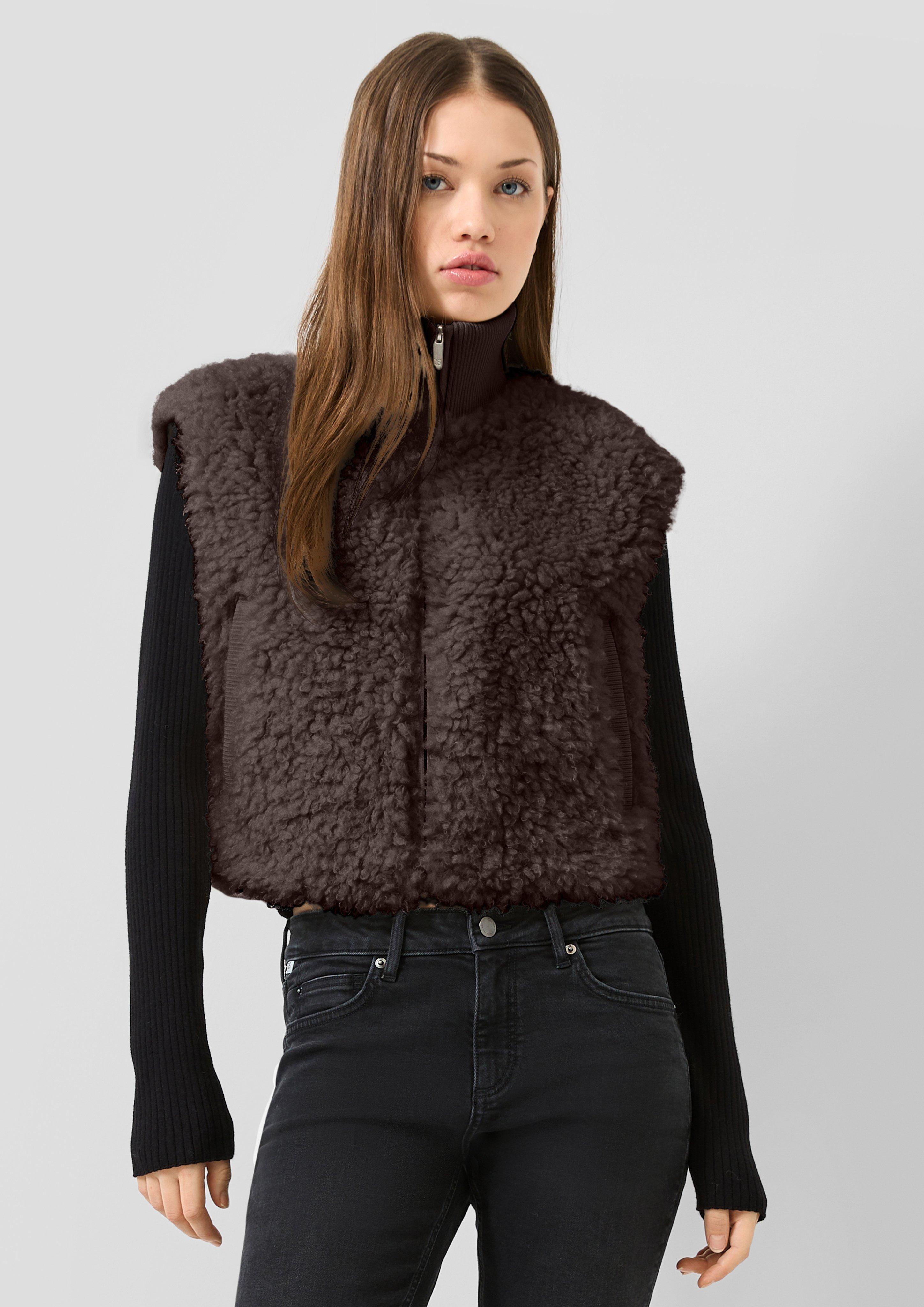 Femmes Gilet d'extérieur en brun de QS