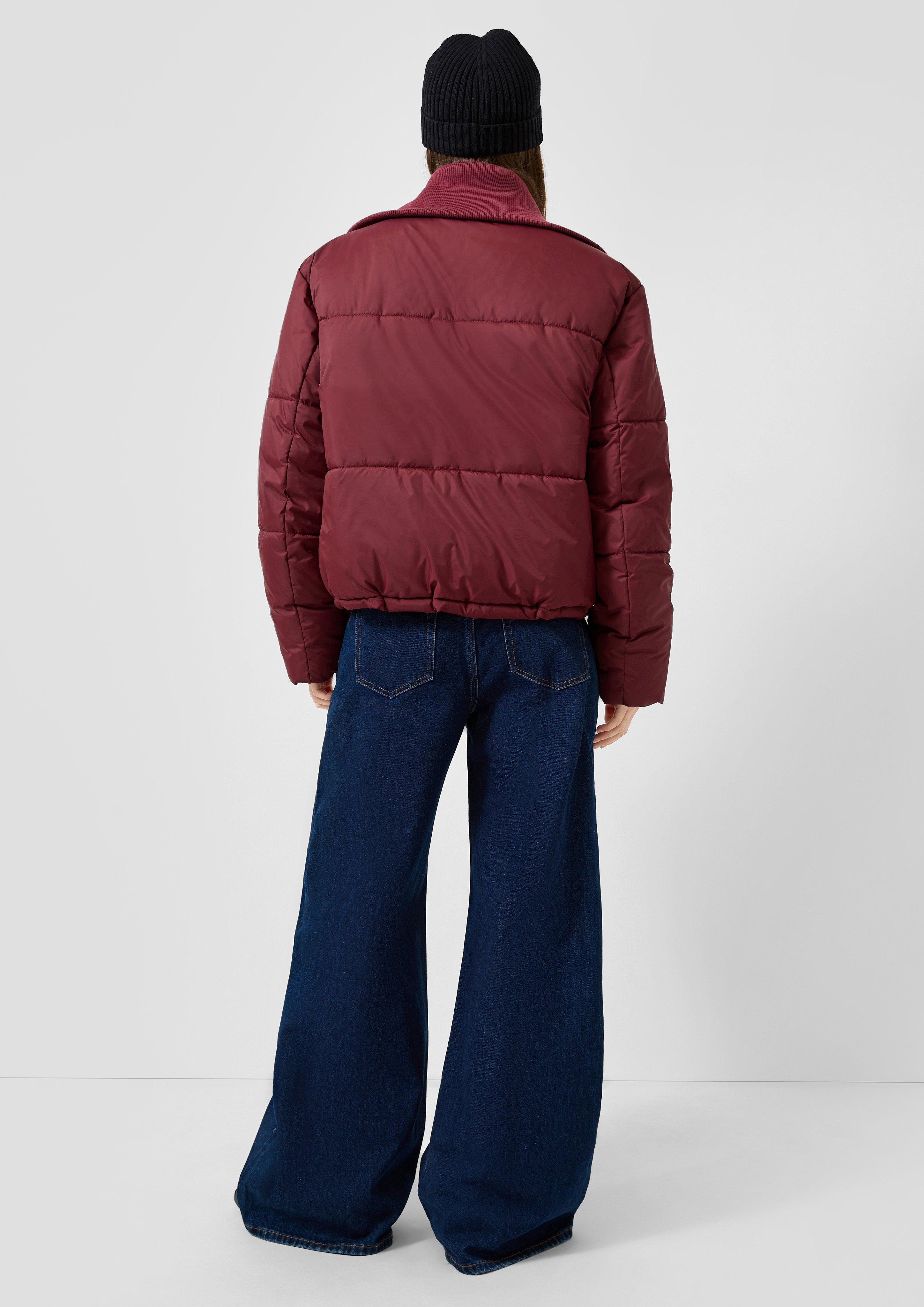 Damen Lässige Pufferjacke mit Strickkragen in rot von QS