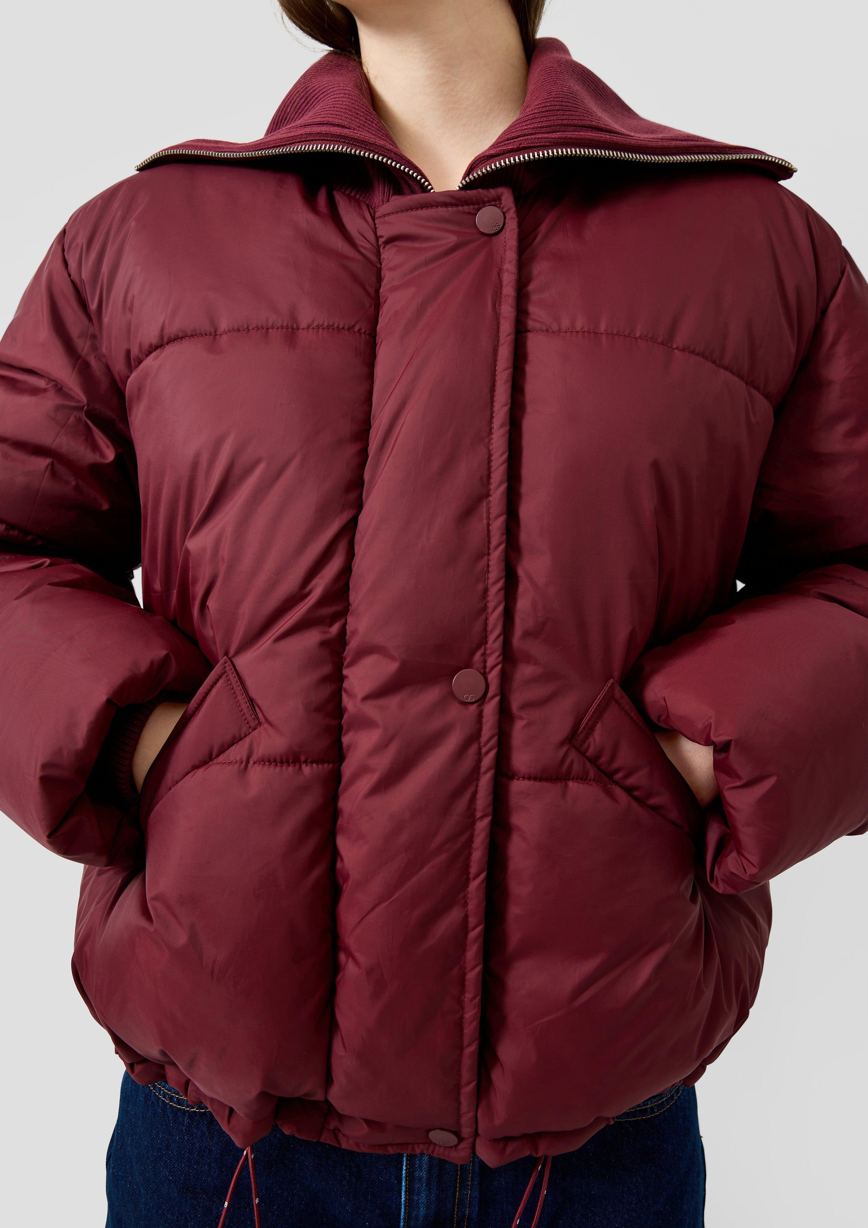 Damen Lässige Pufferjacke mit Strickkragen in rot von QS