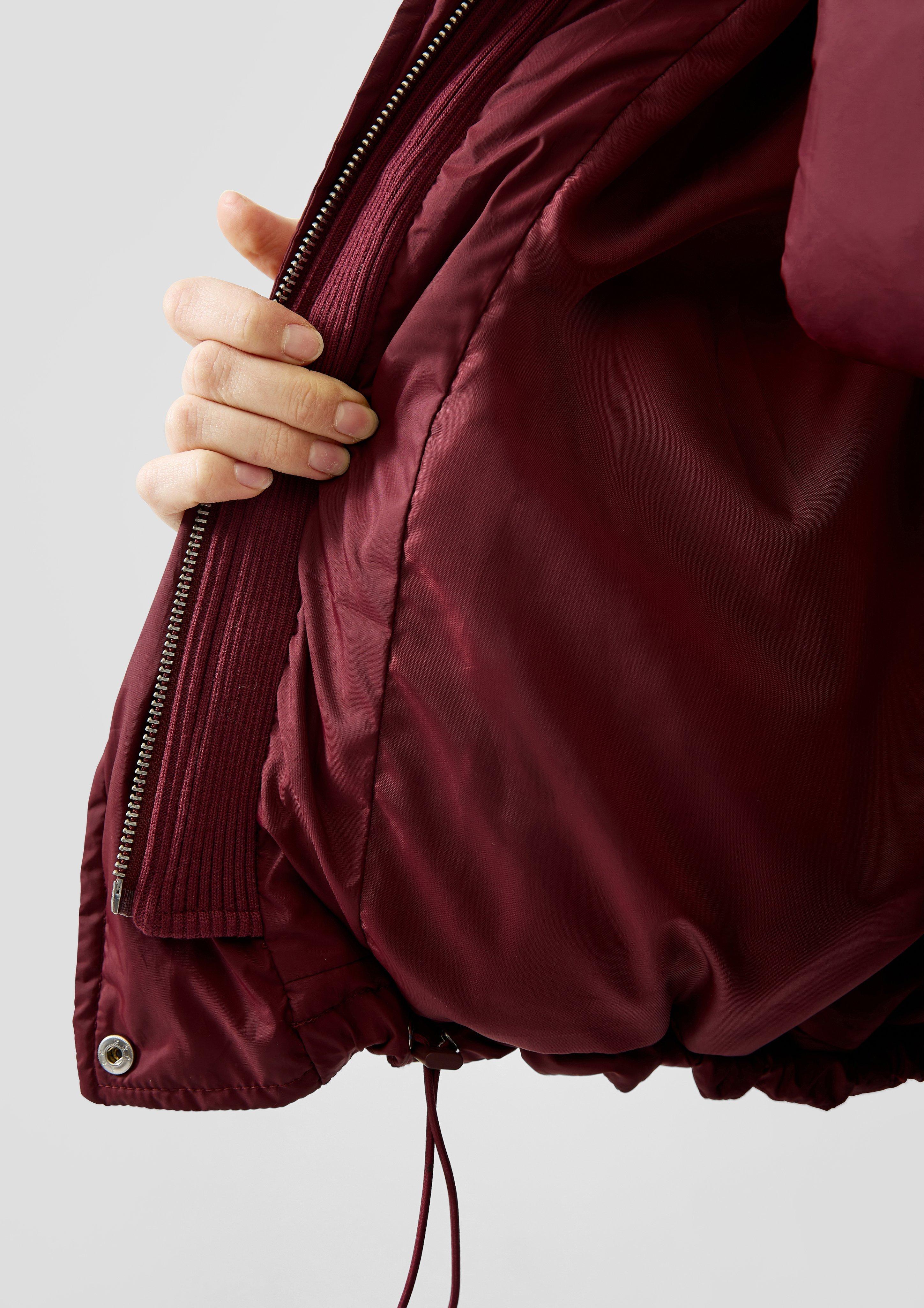 Damen Lässige Pufferjacke mit Strickkragen in rot von QS