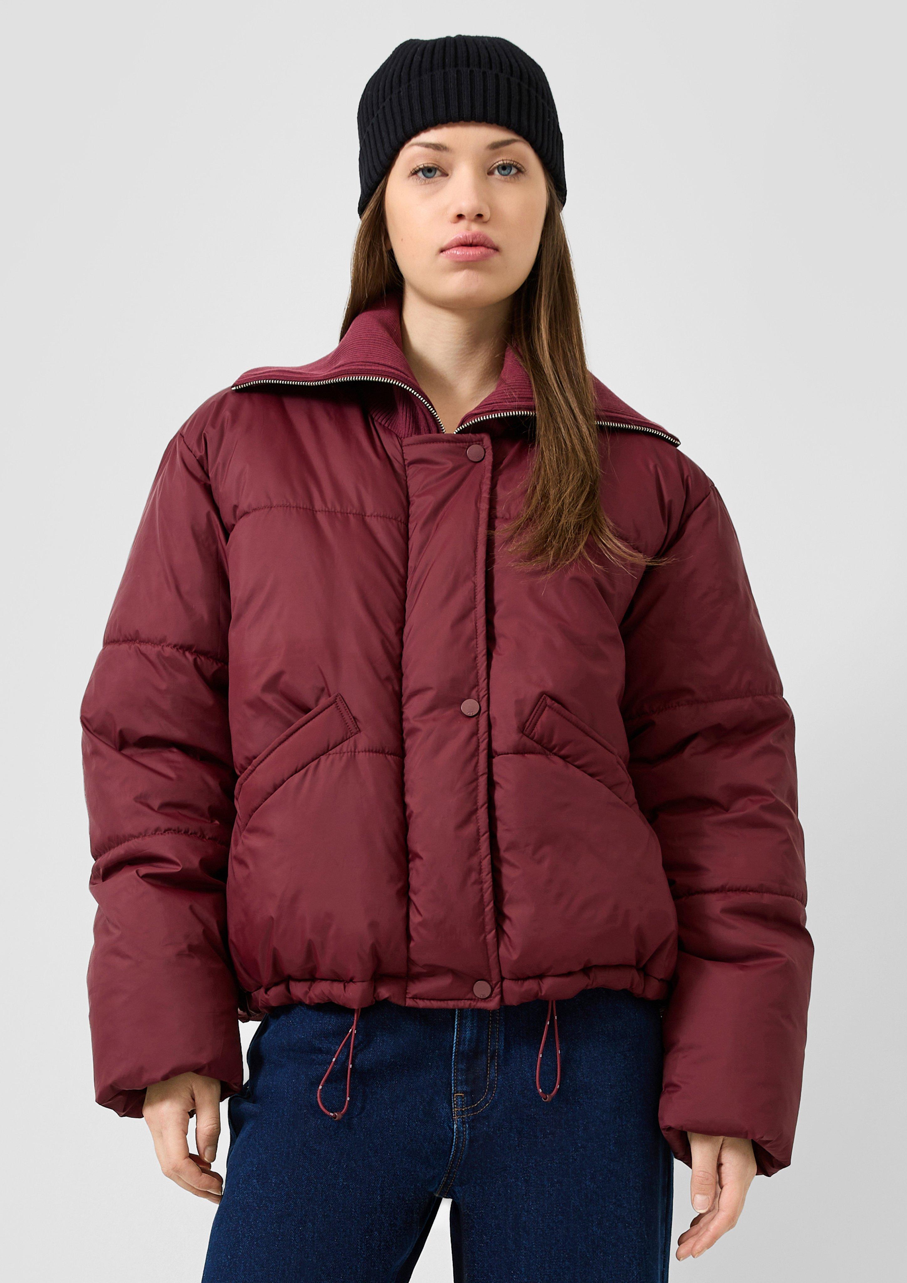 Damen Lässige Pufferjacke mit Strickkragen in rot von QS