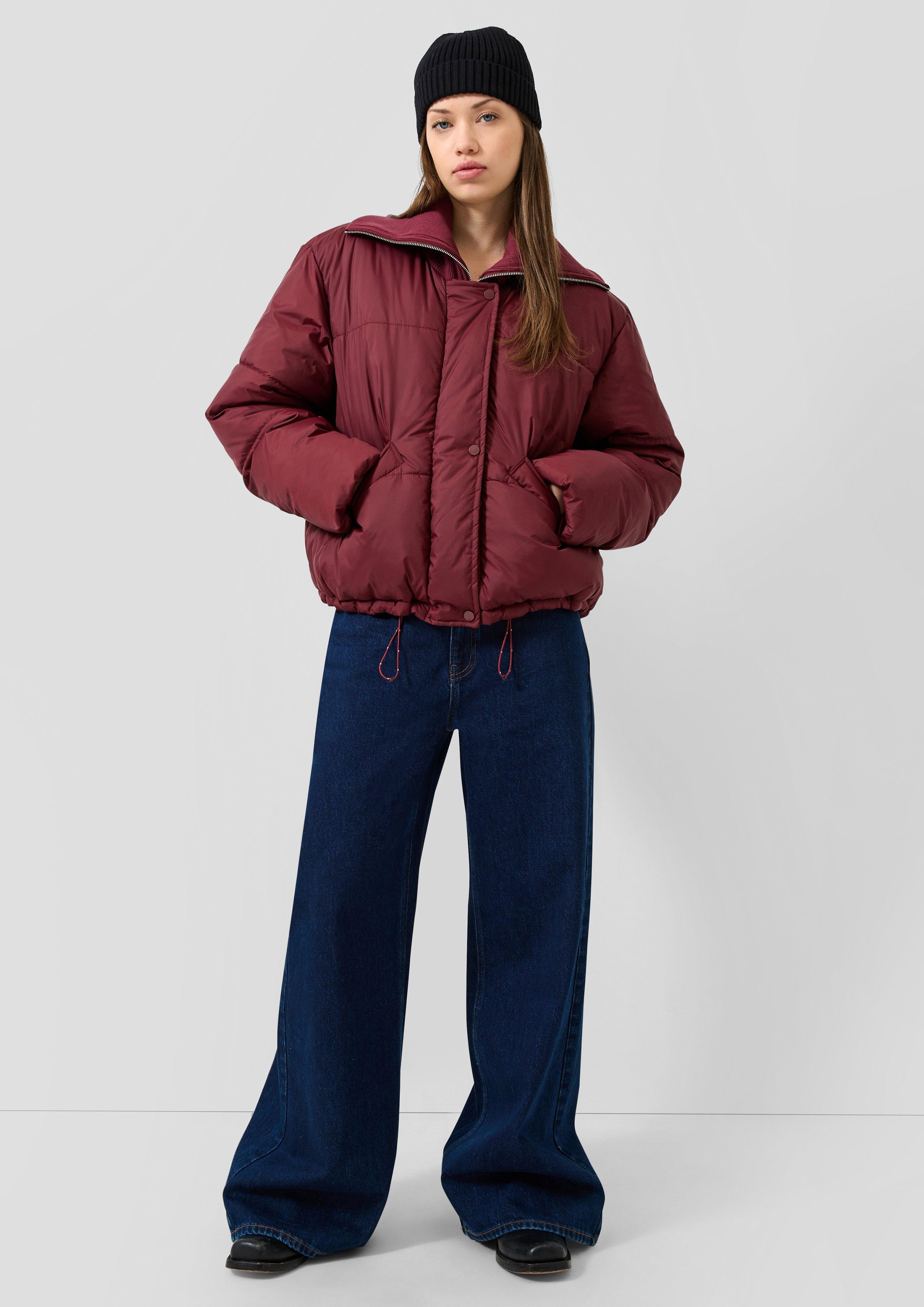 Damen Lässige Pufferjacke mit Strickkragen in rot von QS