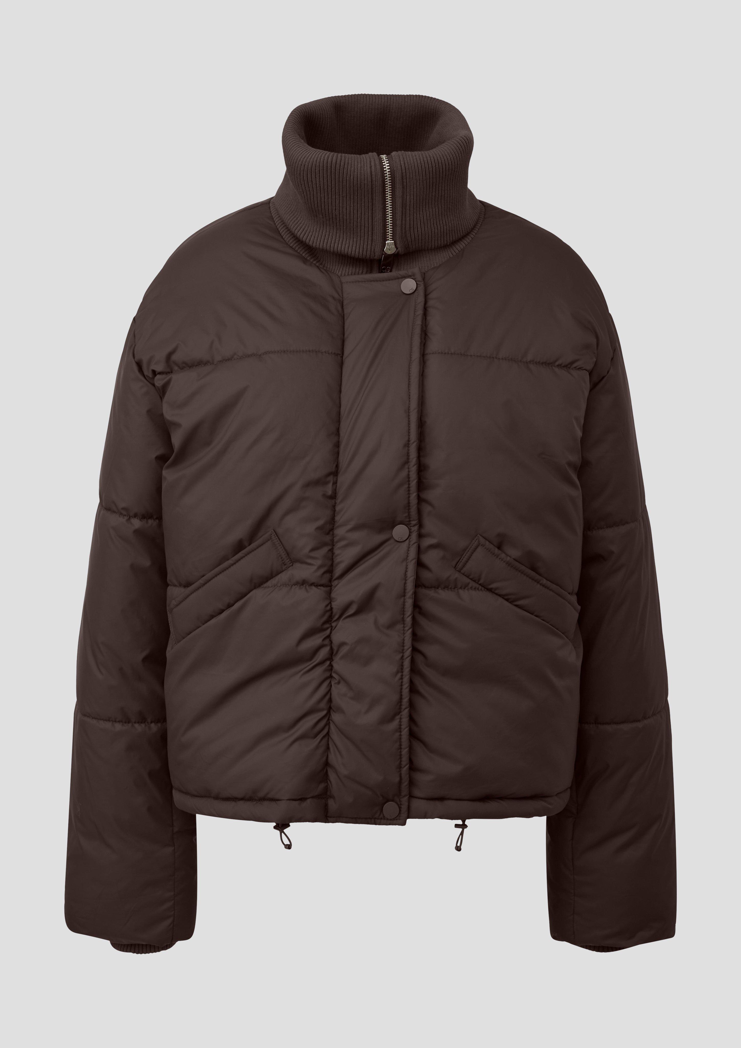 Damen Lässige Pufferjacke mit Strickkragen in braun von QS