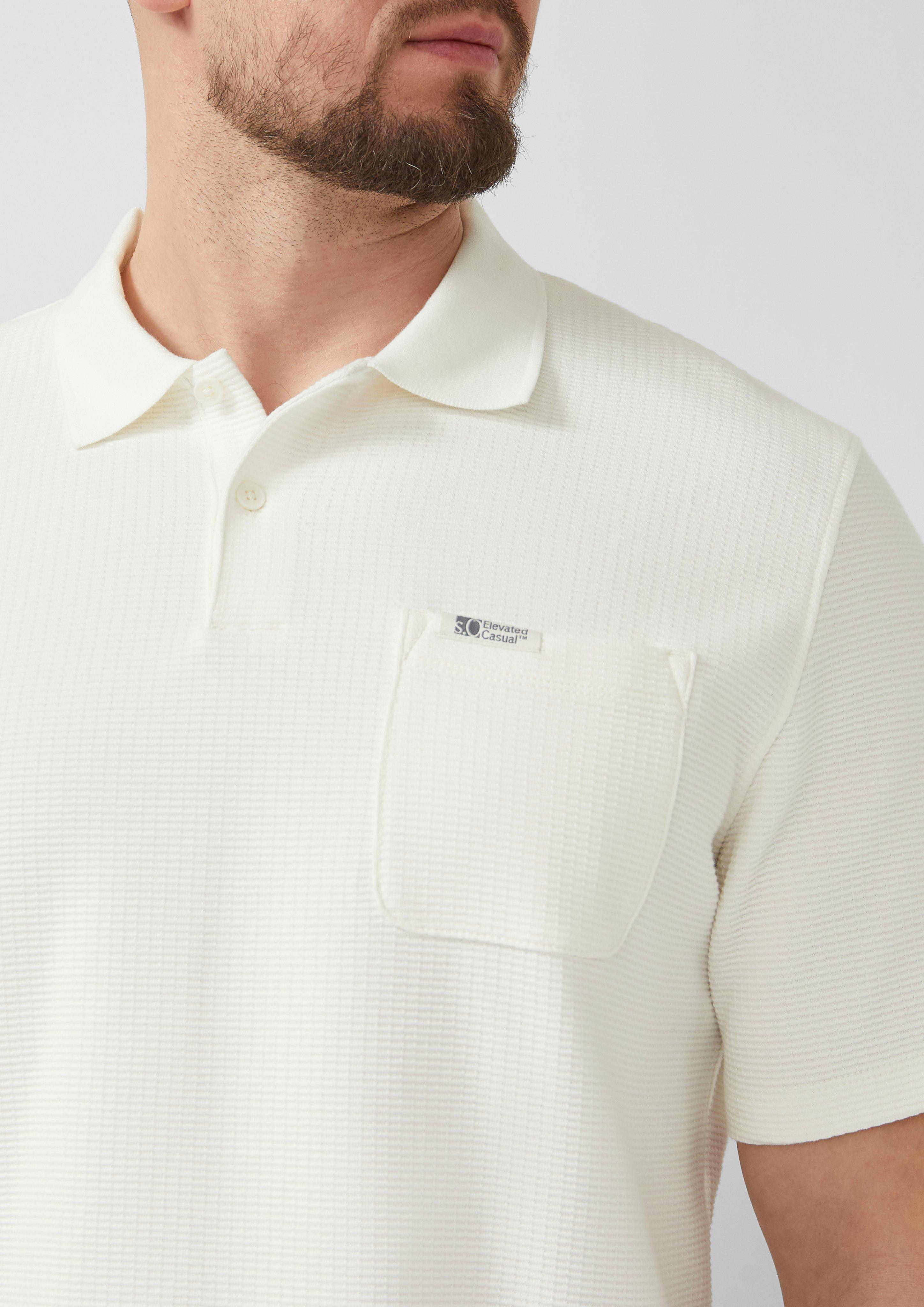 Strukturiertes Poloshirt mit Brusttasche