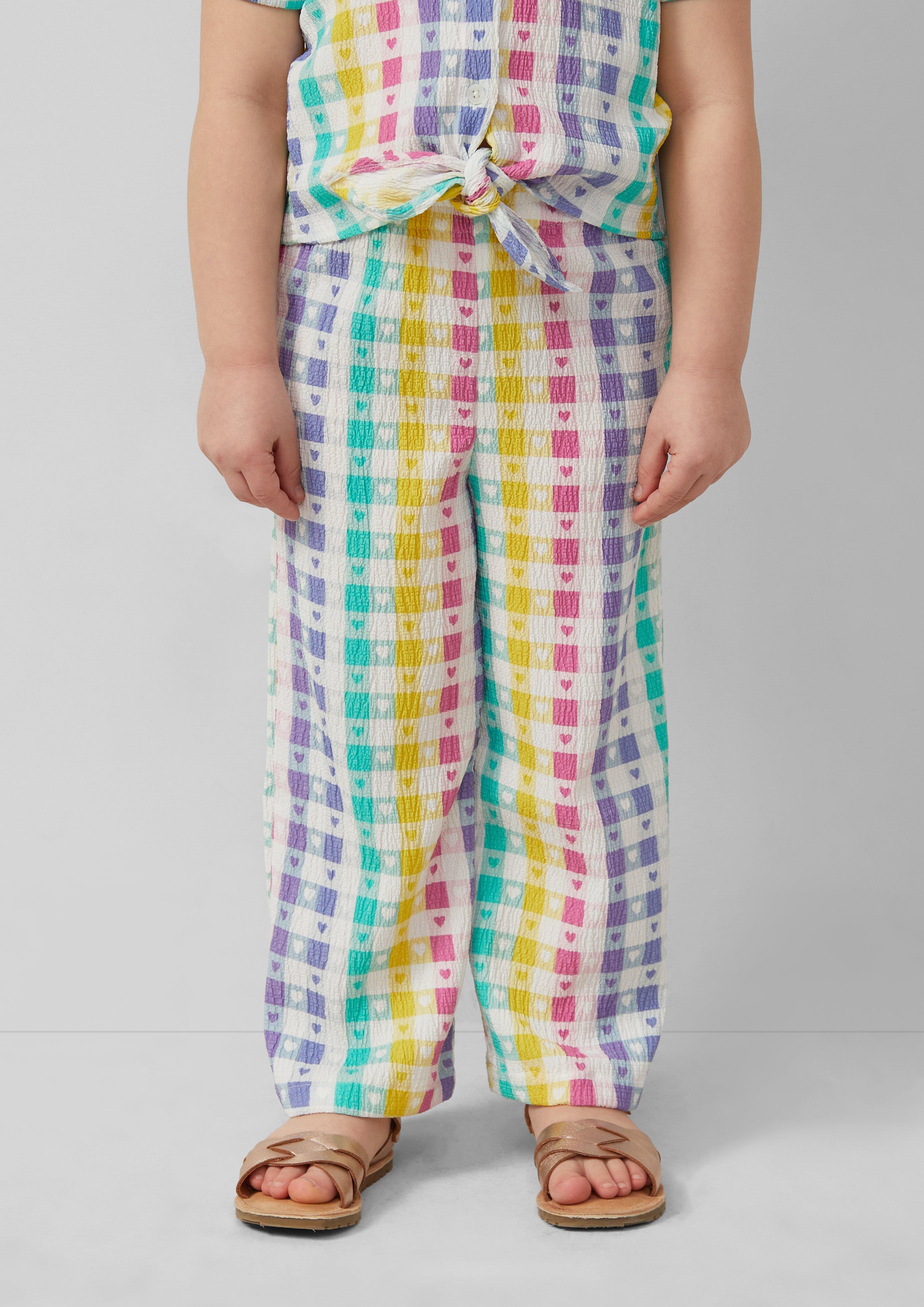 Wide Leg-Hose mit Crêpestruktur