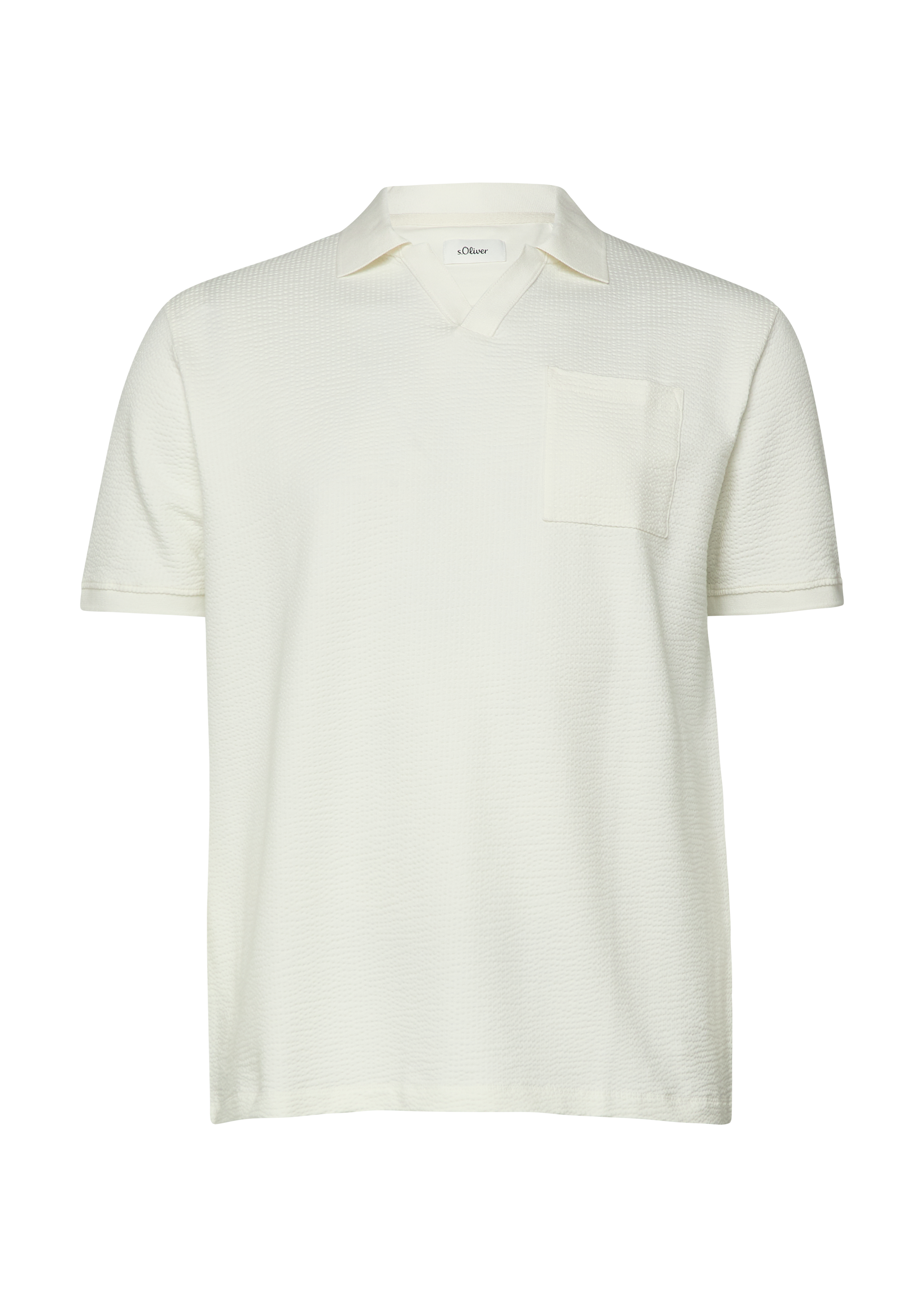 Gestructureerd poloshirt met borstzak
